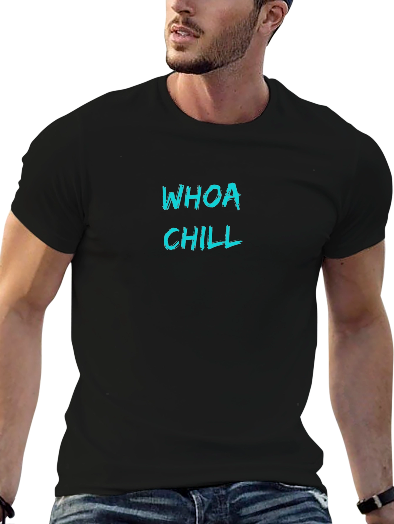 Whoa Chill Black Graphic Tee