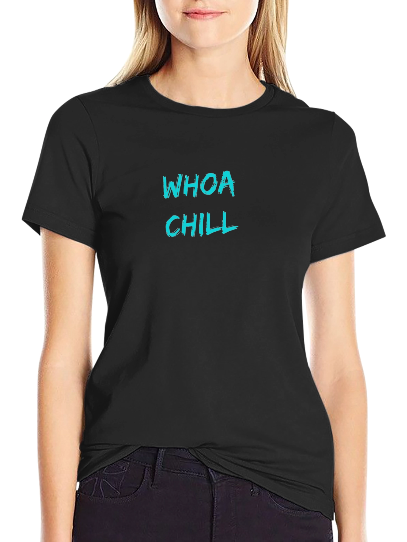 Whoa Chill Black Graphic Tee