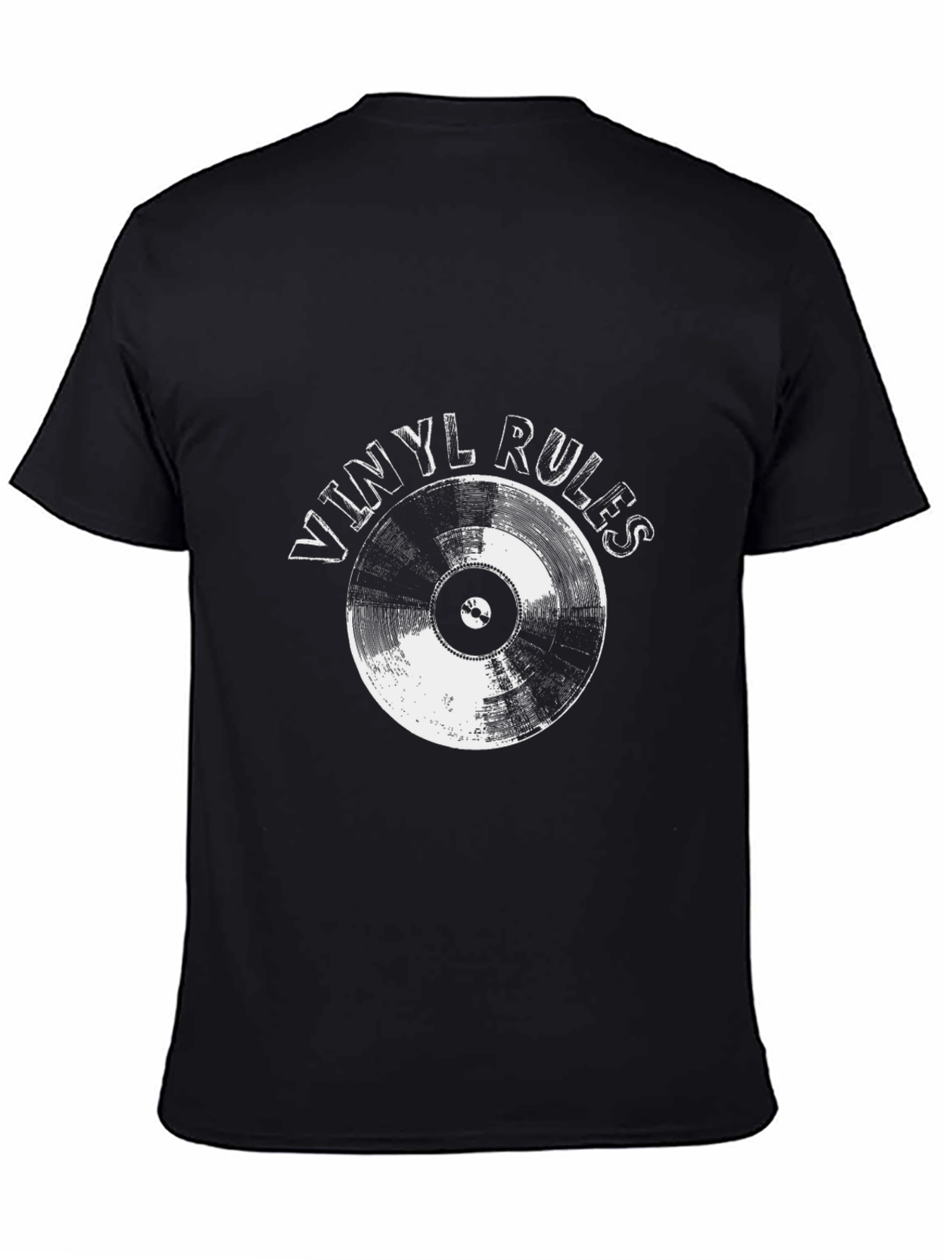 Vinyl Rules Black T-Shirt - Music Lover Tee