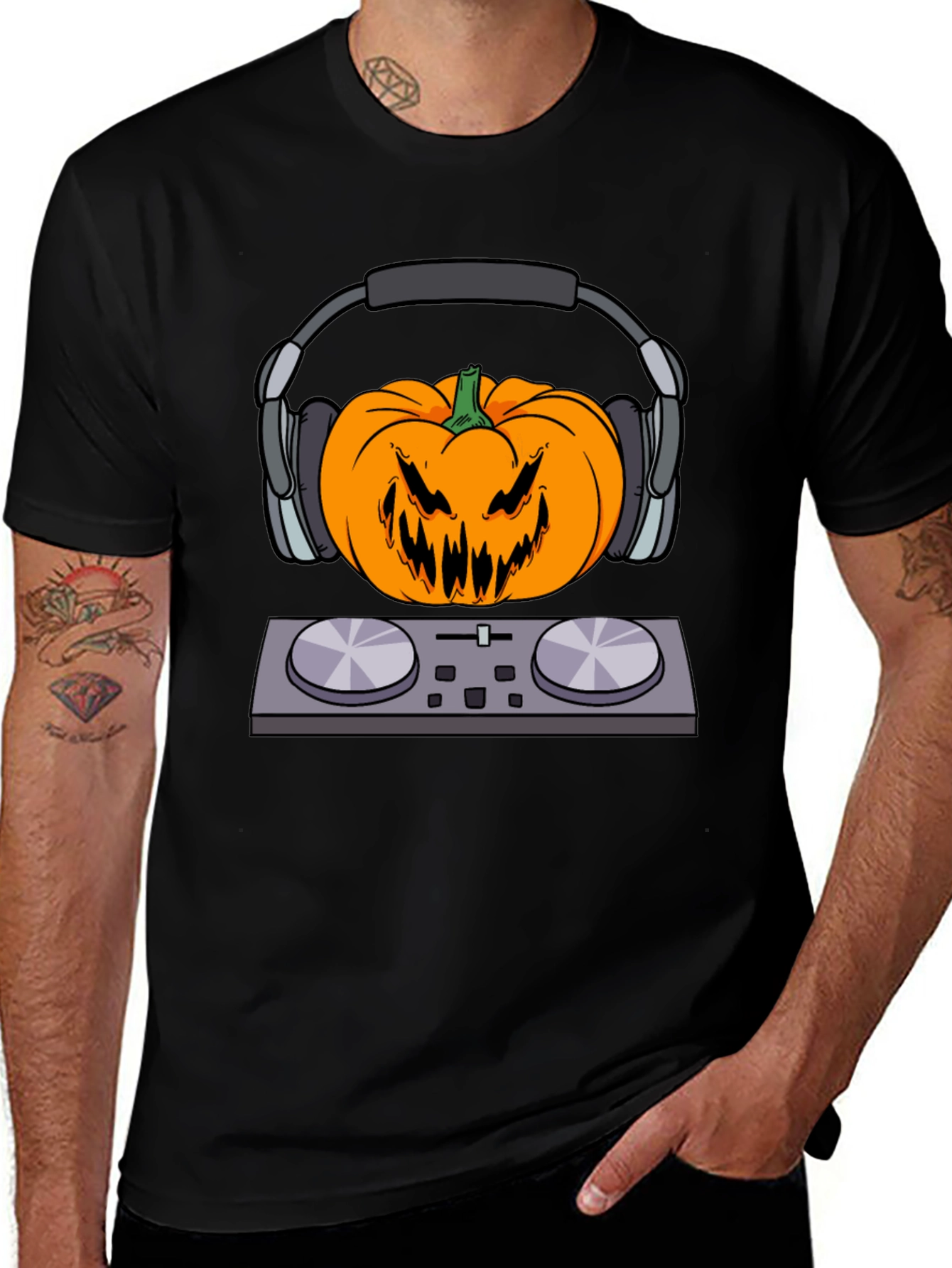 DJ Pumpkin Head T-Shirt - Halloween Vibes