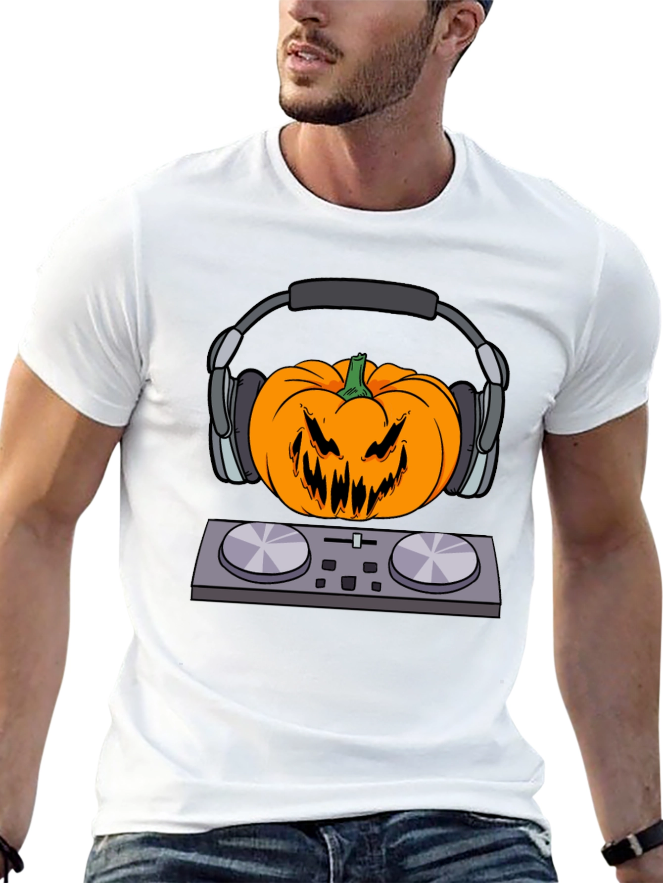 DJ Pumpkin Head T-Shirt - Halloween Vibes