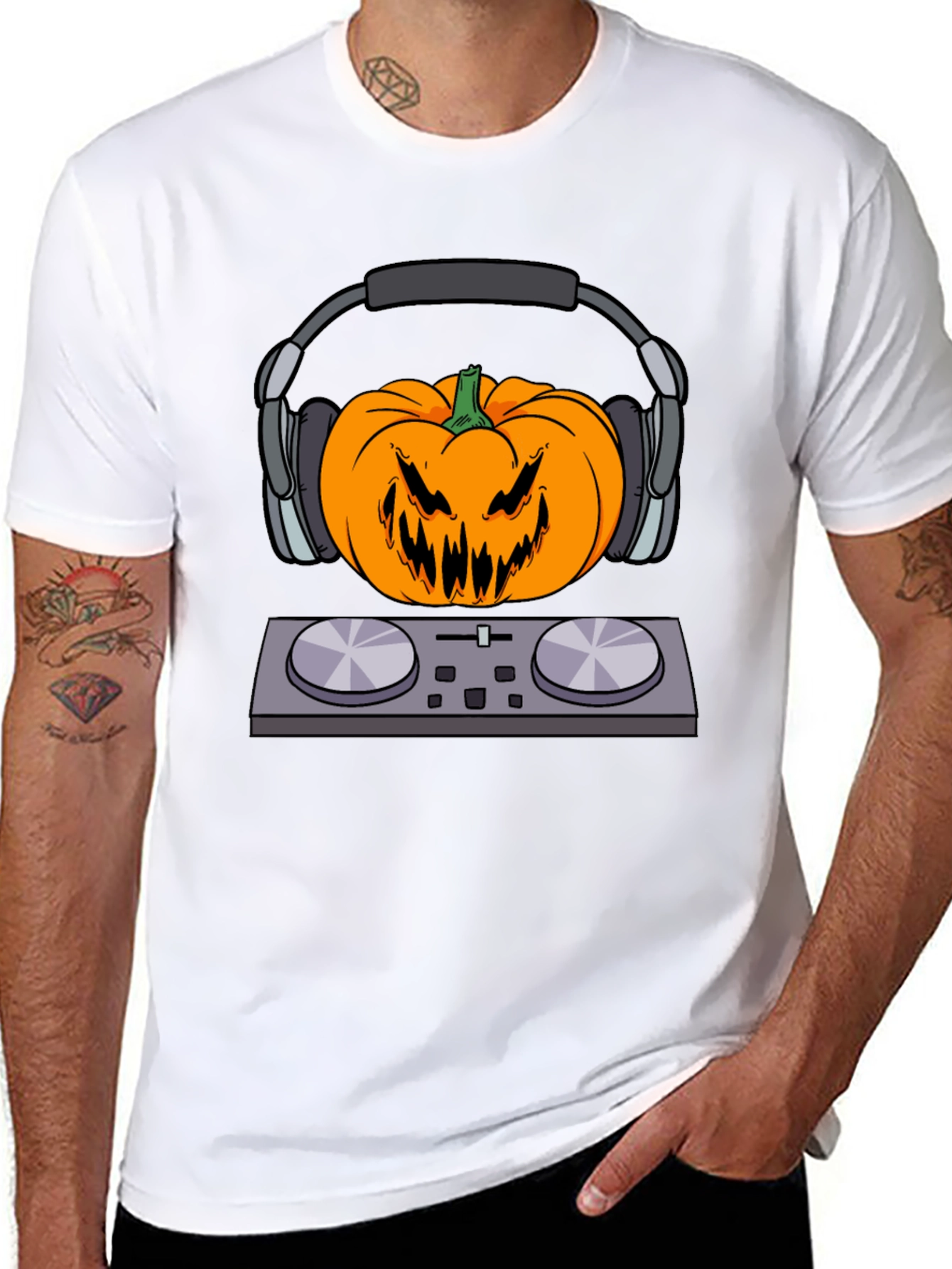 DJ Pumpkin Head T-Shirt - Halloween Vibes