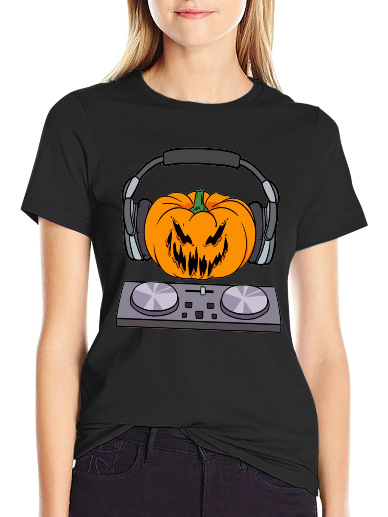 DJ Pumpkin Head T-Shirt - Halloween Vibes