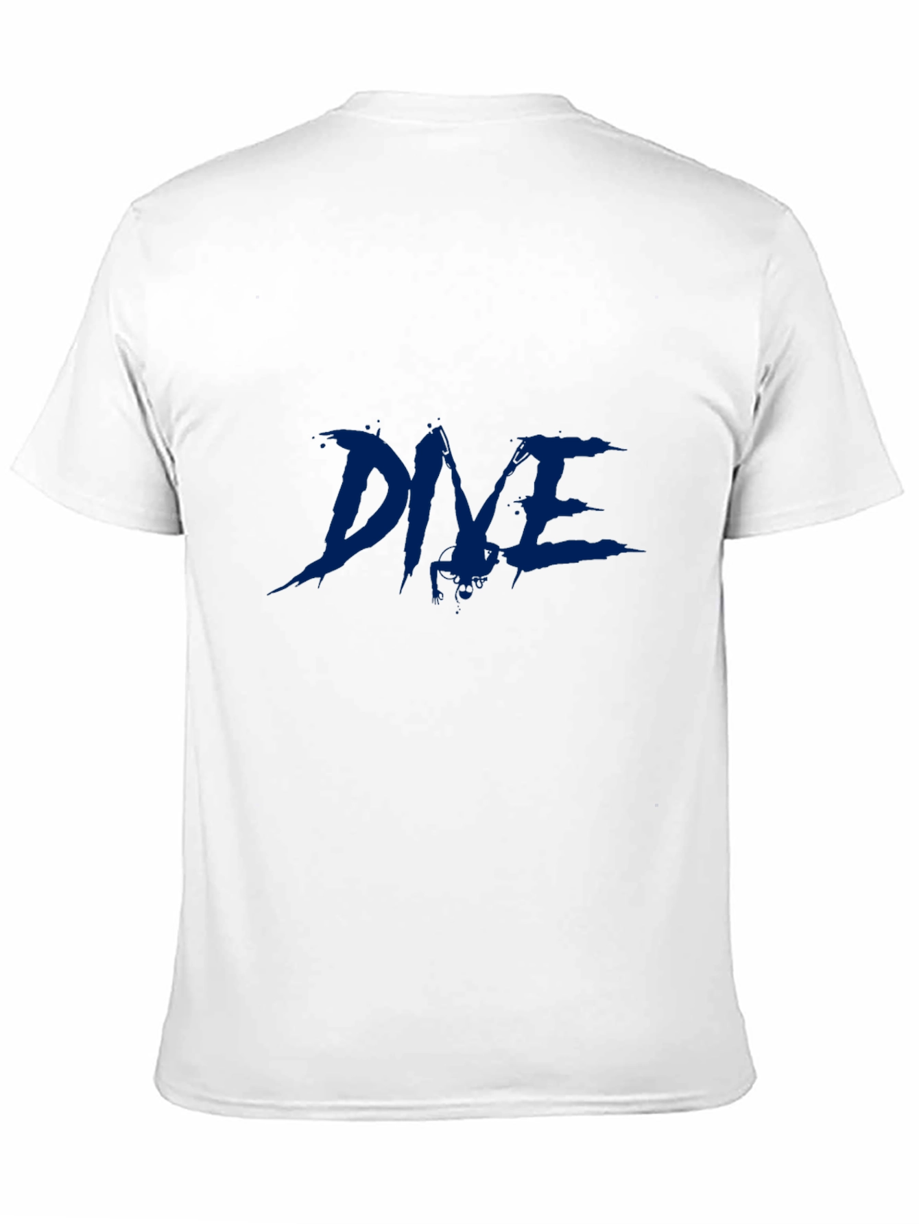 Mens Black T-Shirt with Blue Graphic Print