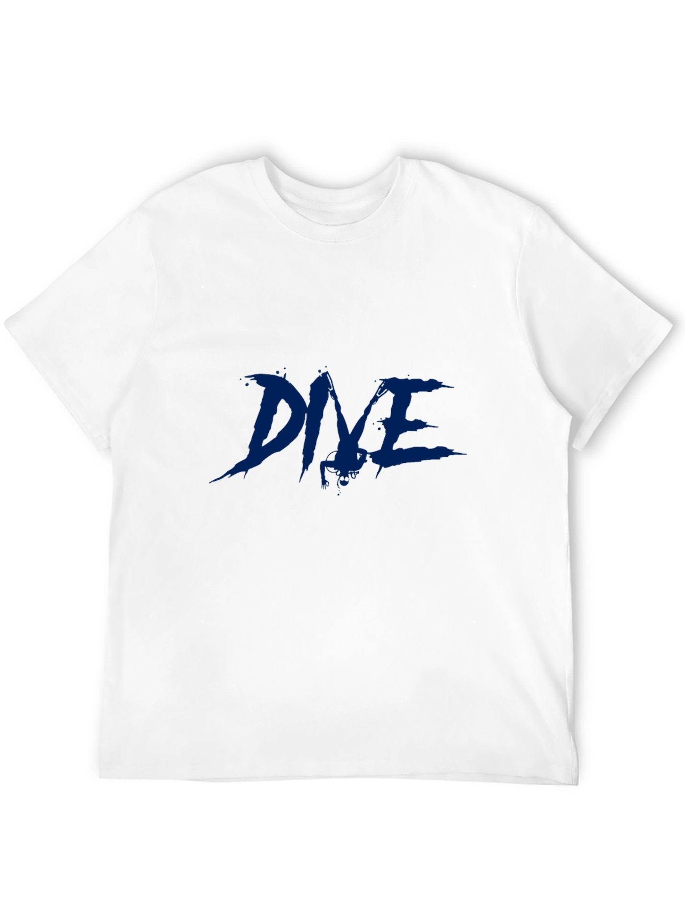 Mens Black T-Shirt with Blue Graphic Print