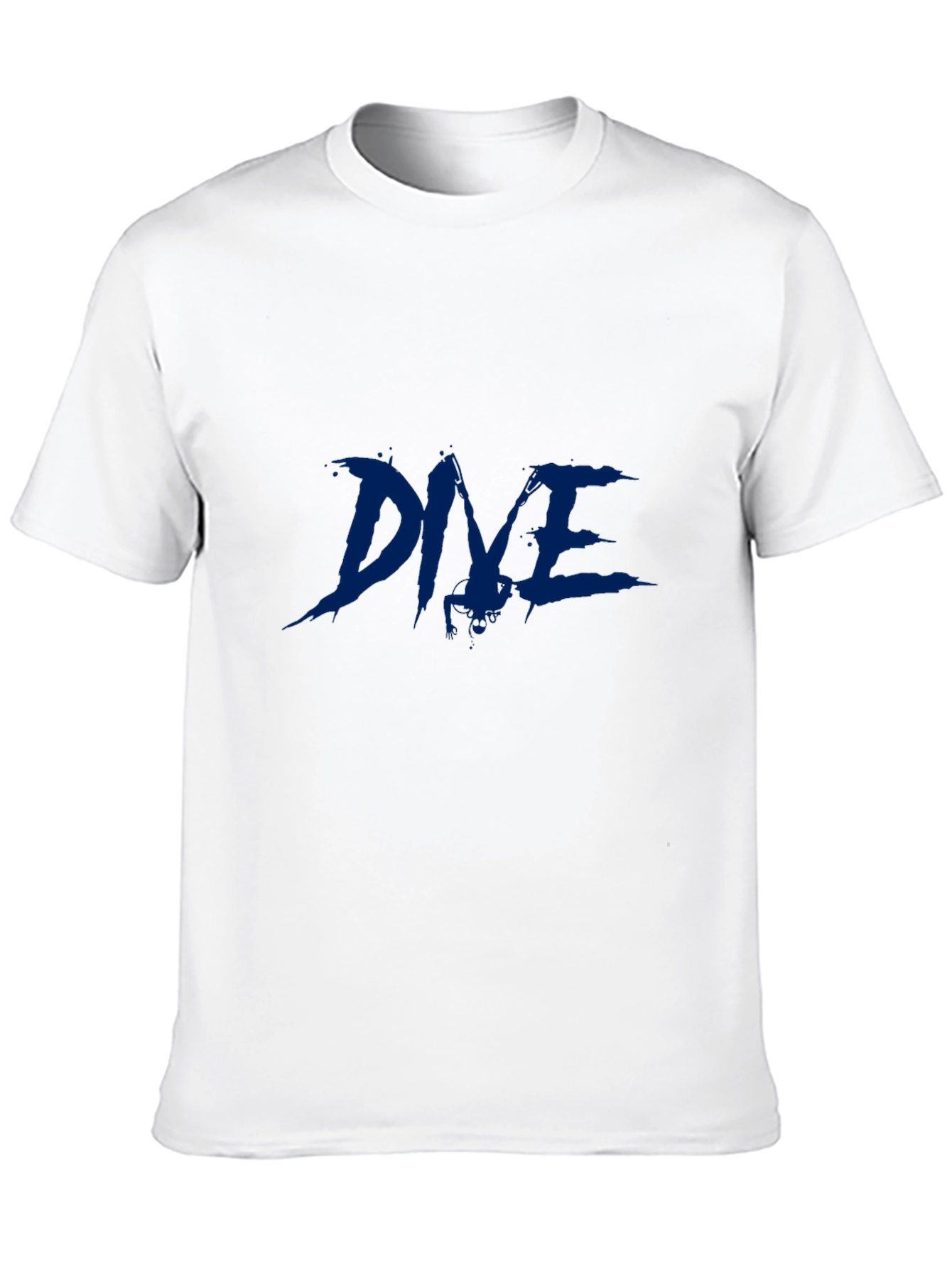 Mens Black T-Shirt with Blue Graphic Print