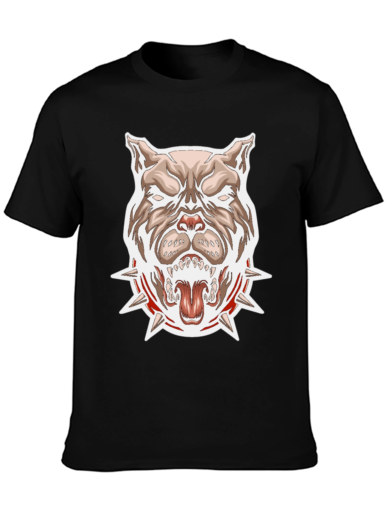 Pitbull Spike Collar Graphic T-Shirt