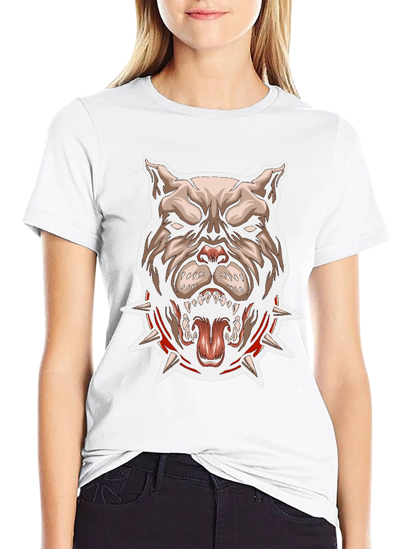 Pitbull Spike Collar Graphic T-Shirt