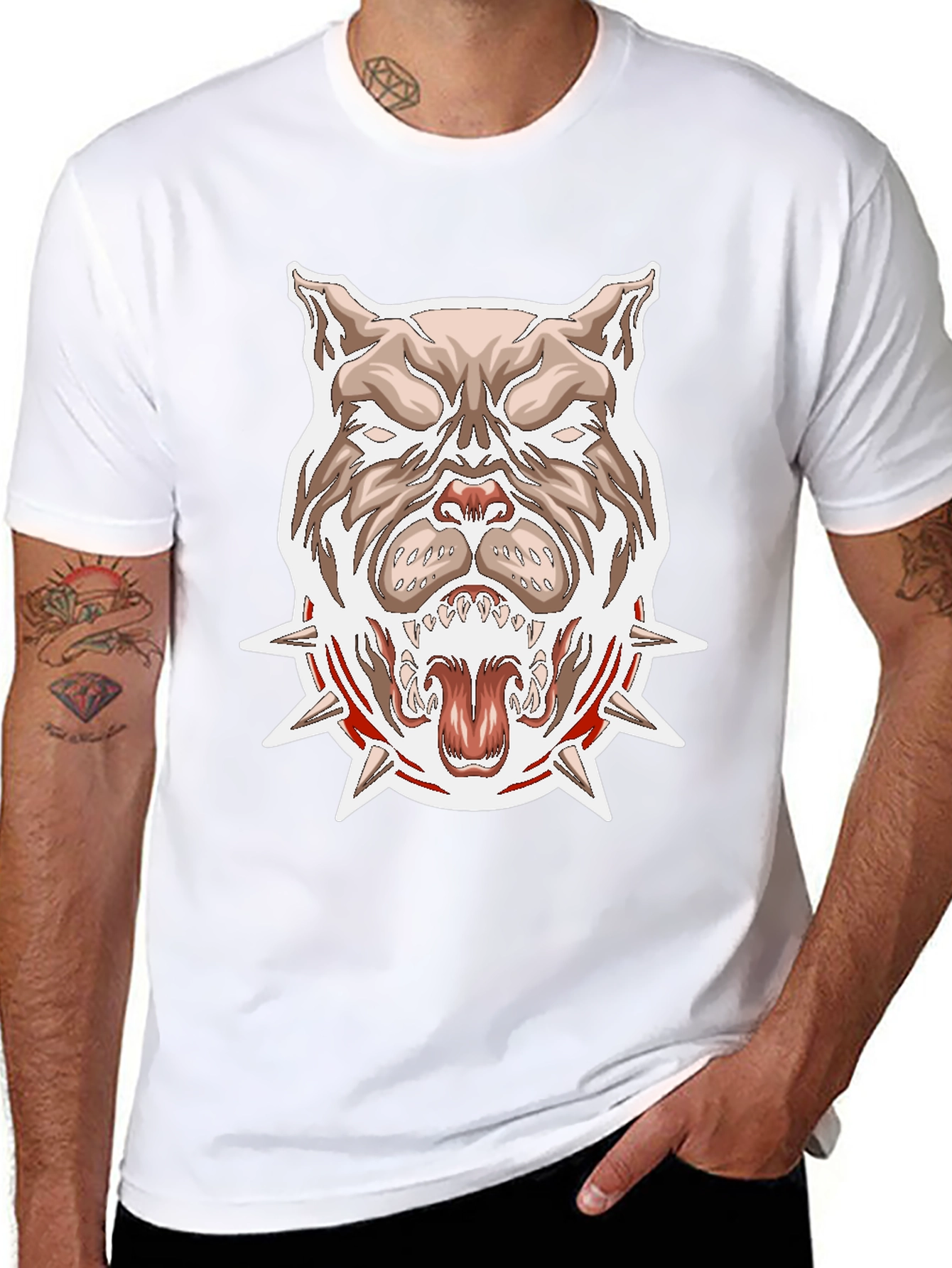 Pitbull Spike Collar Graphic T-Shirt