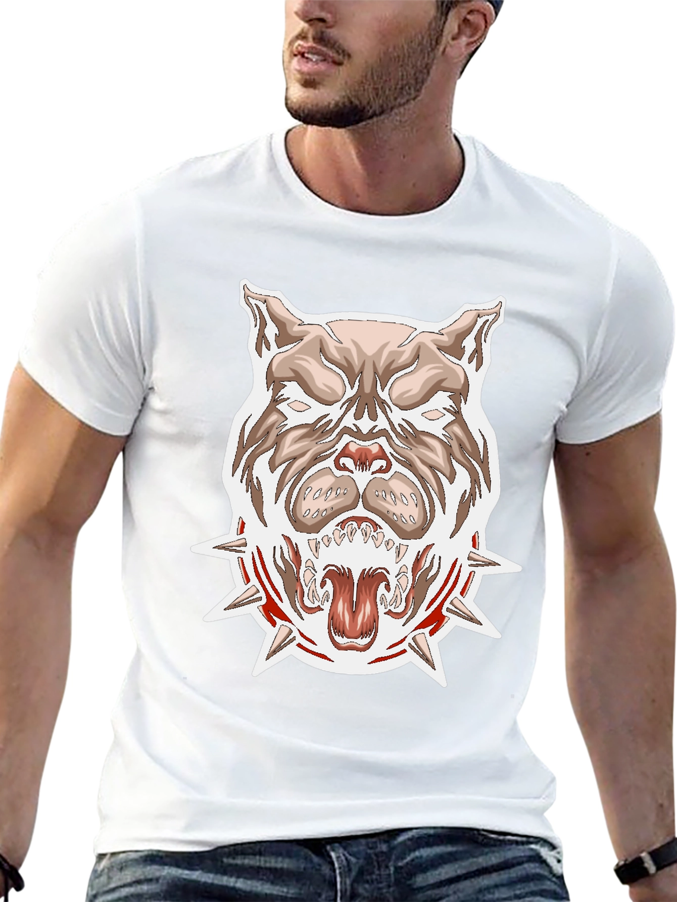 Pitbull Spike Collar Graphic T-Shirt
