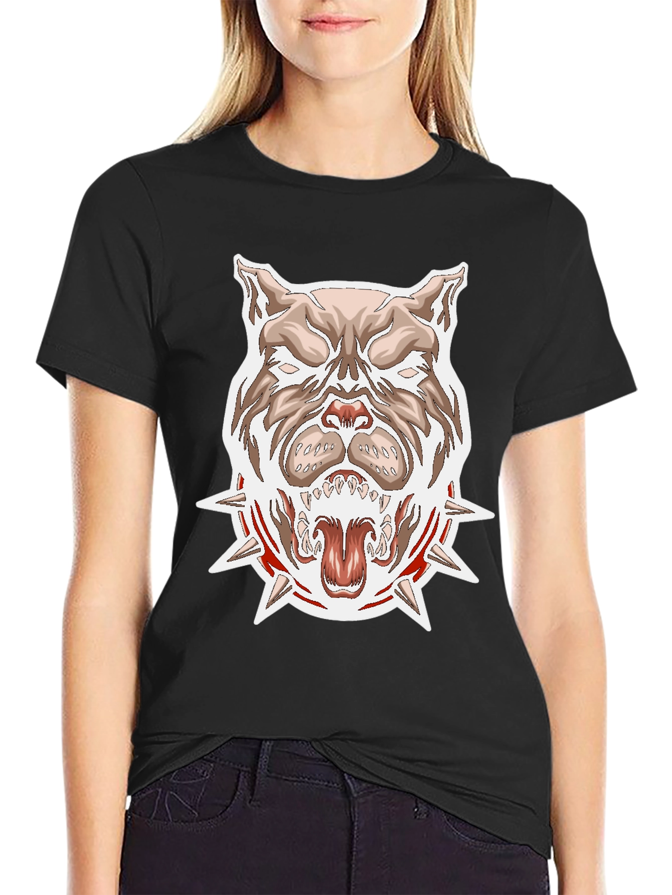 Pitbull Spike Collar Graphic T-Shirt
