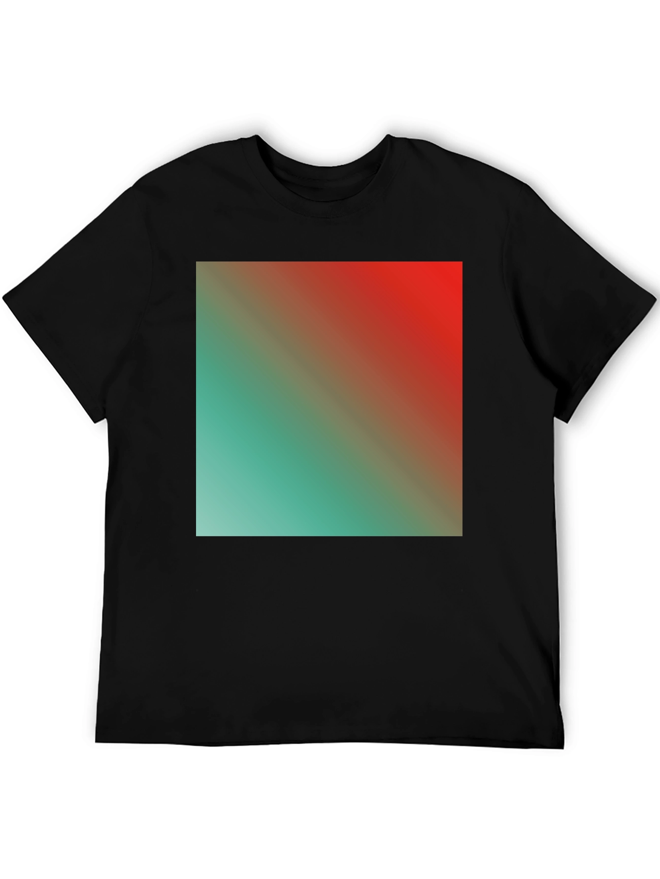 Gradient Square Graphic Black Tee