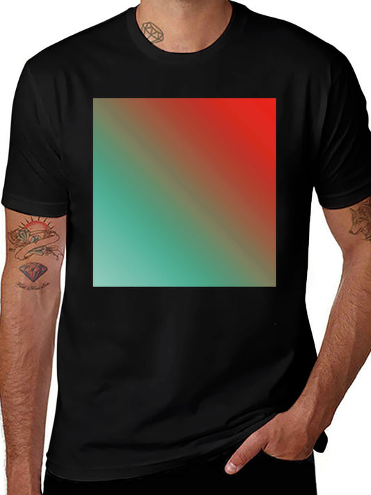 Gradient Square Graphic Black Tee