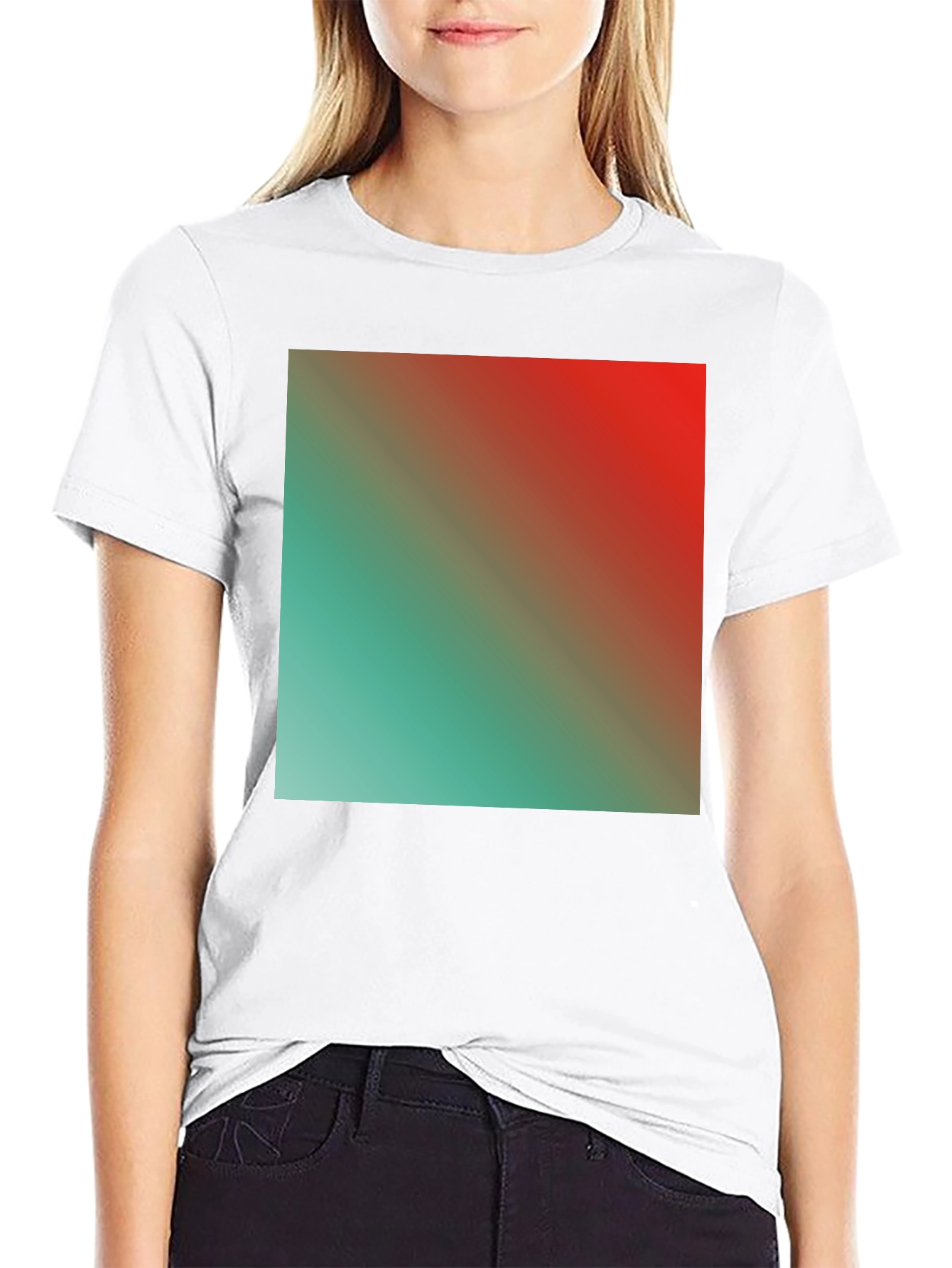 Gradient Square Graphic Black Tee