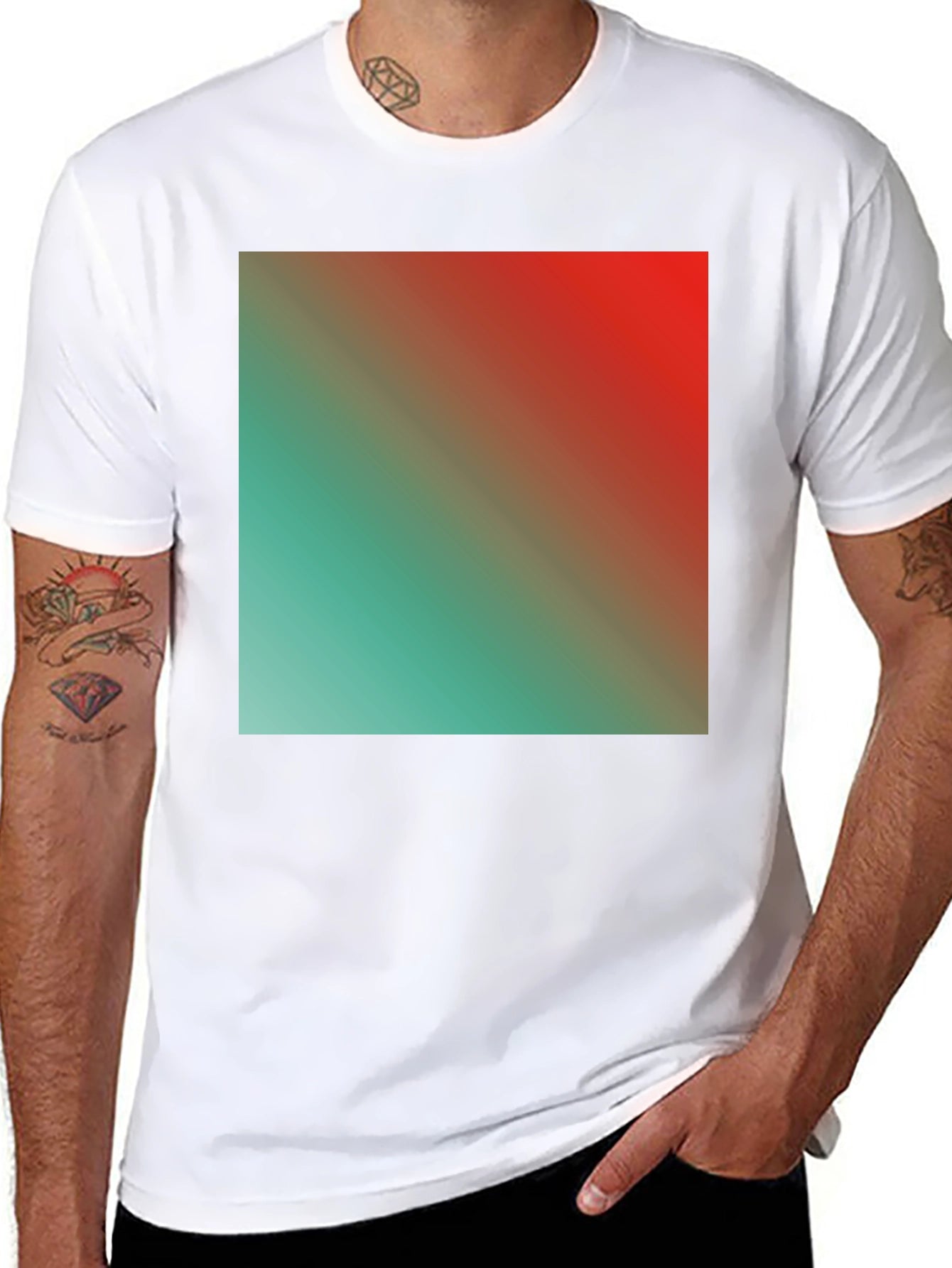 Gradient Square Graphic Black Tee