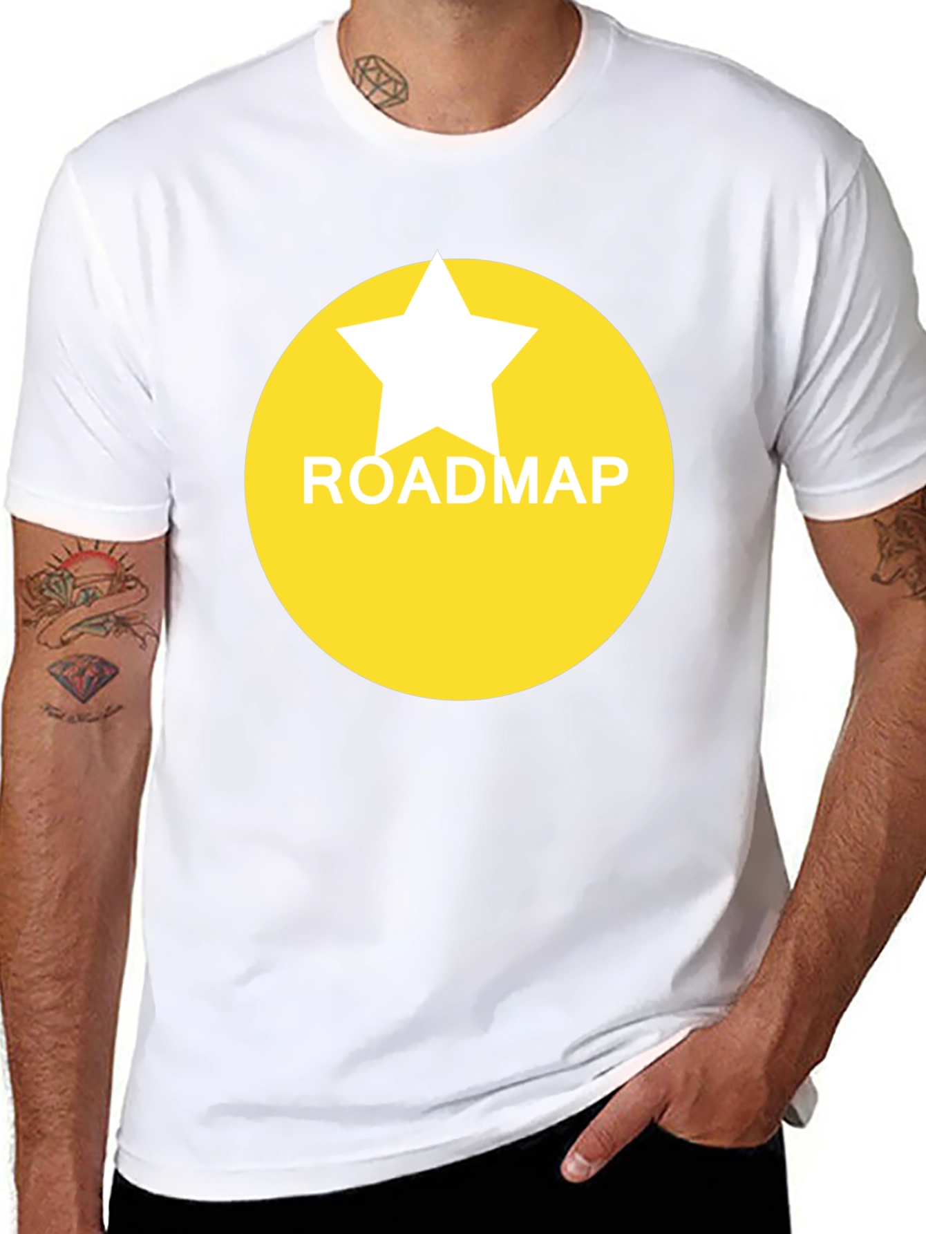 Roadmap Star Graphic Tee - Black Casual T-Shirt