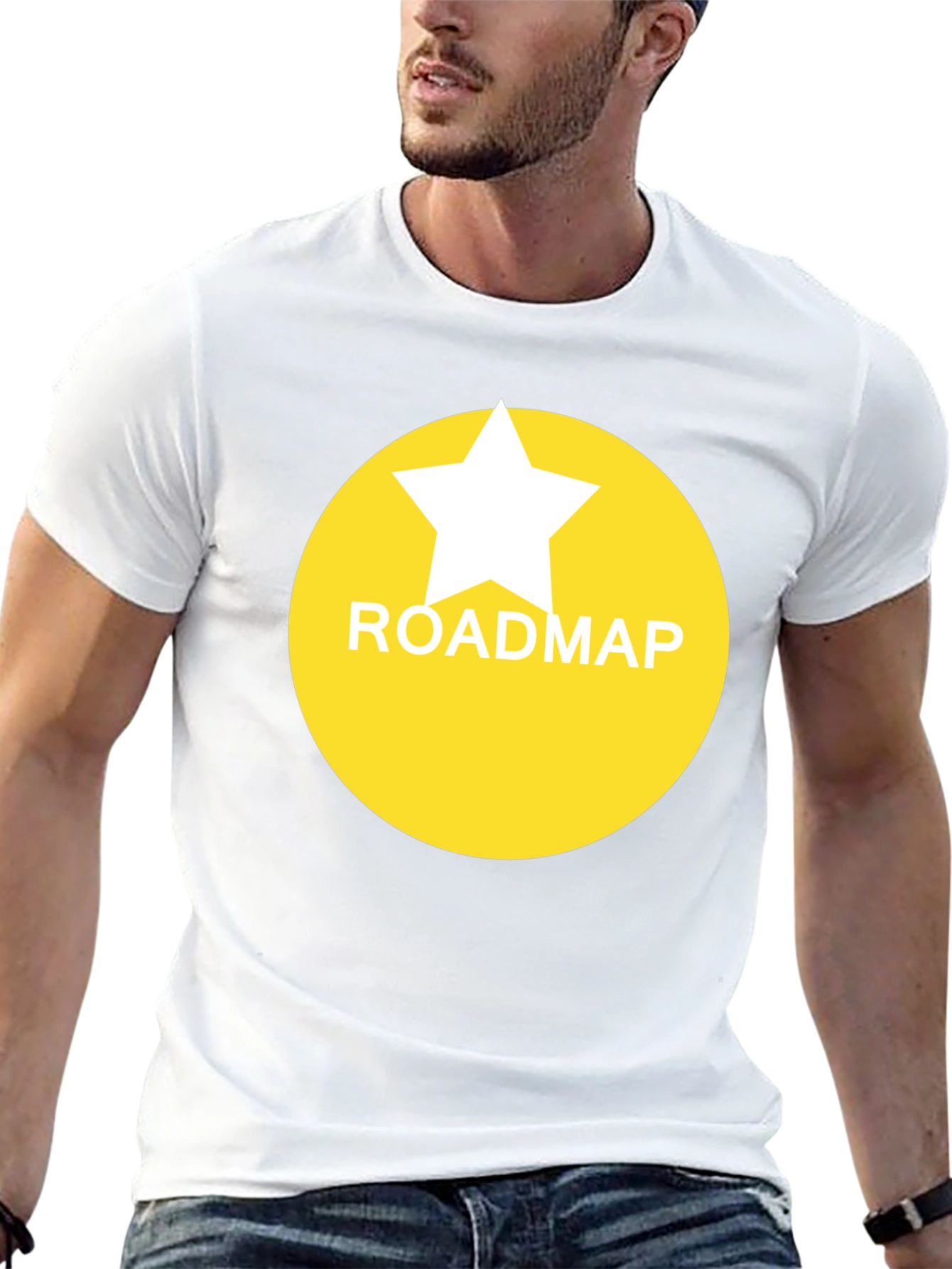 Roadmap Star Graphic Tee - Black Casual T-Shirt