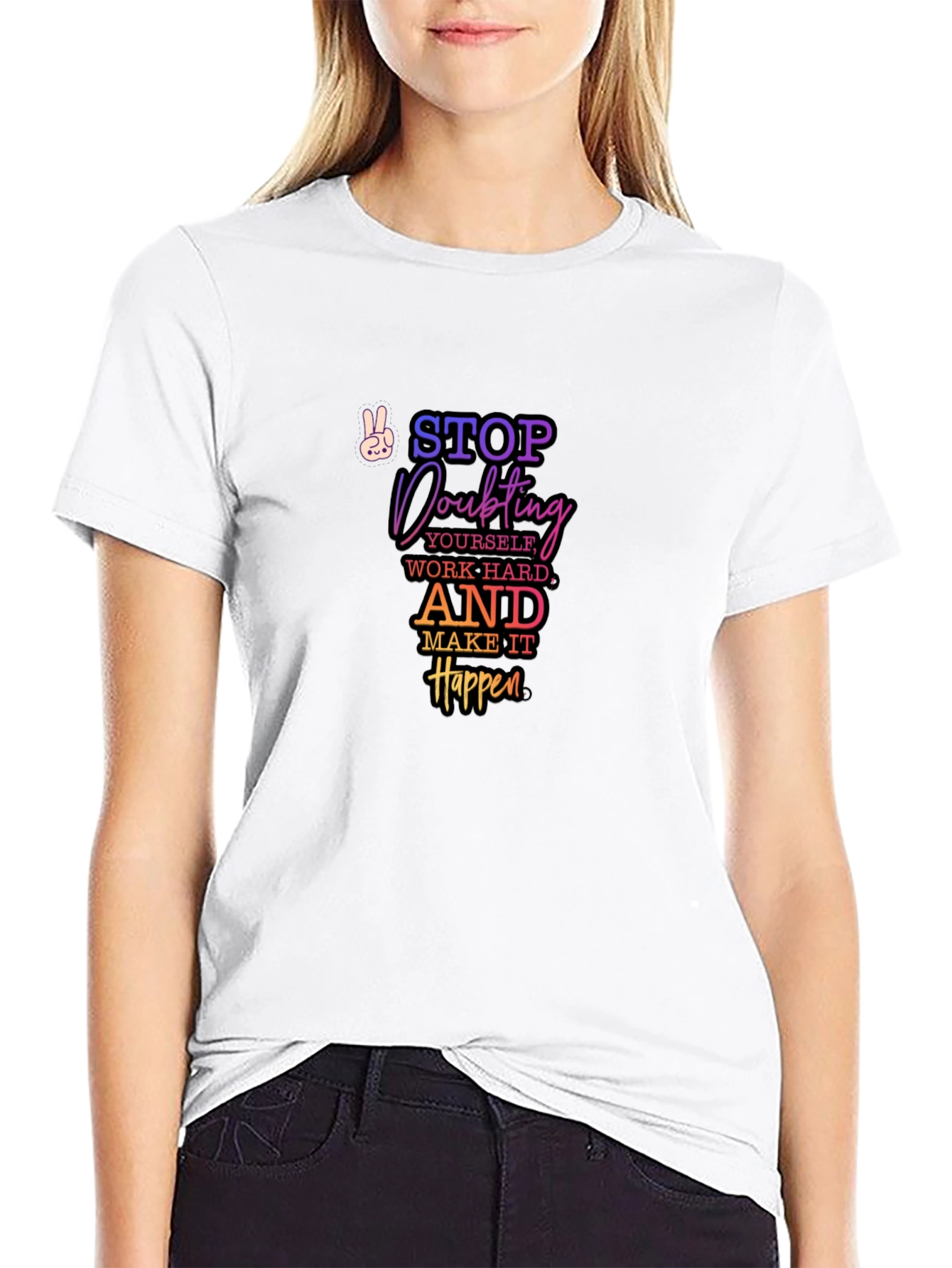 Motivational Quote Graphic Tee - Stop Doubting T-Shirt