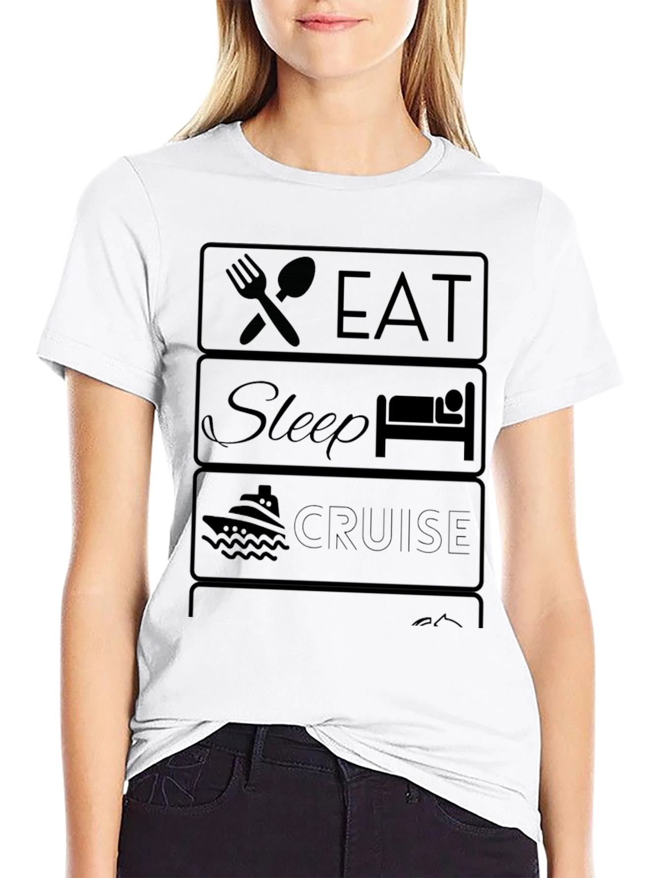 Eat Sleep Cruise Graphic Tee - Vacation Ready T-Shirt