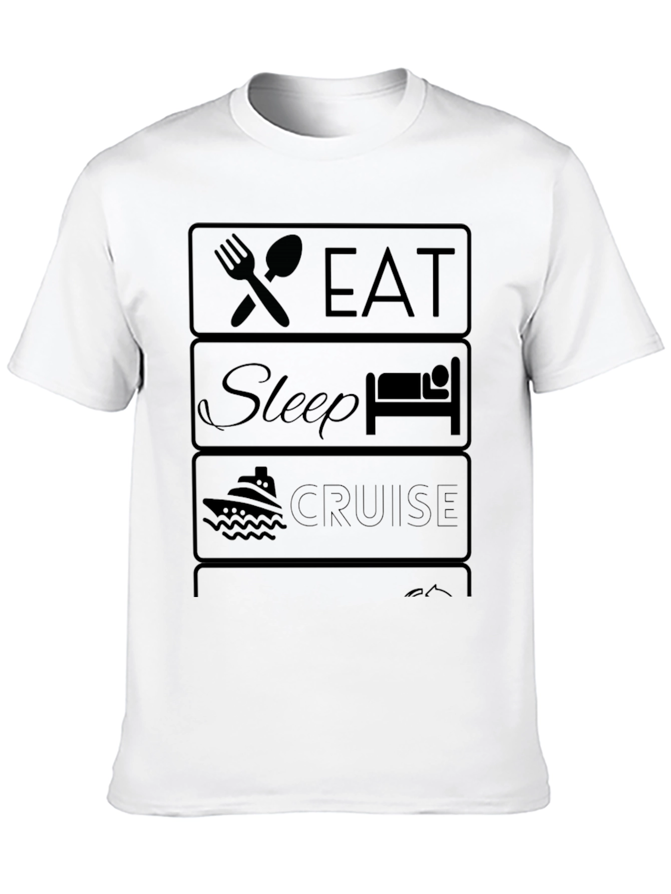 Eat Sleep Cruise Graphic Tee - Vacation Ready T-Shirt
