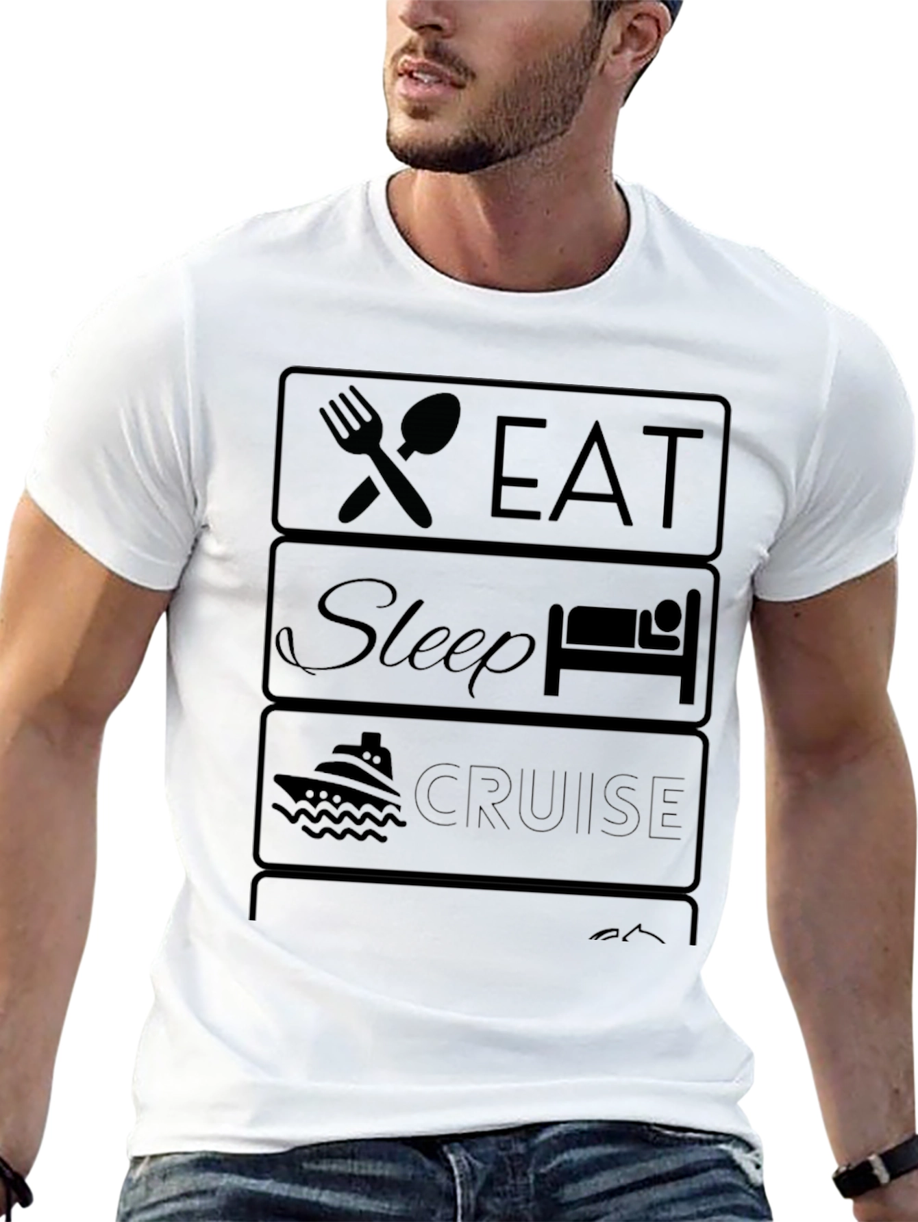 Eat Sleep Cruise Graphic Tee - Vacation Ready T-Shirt