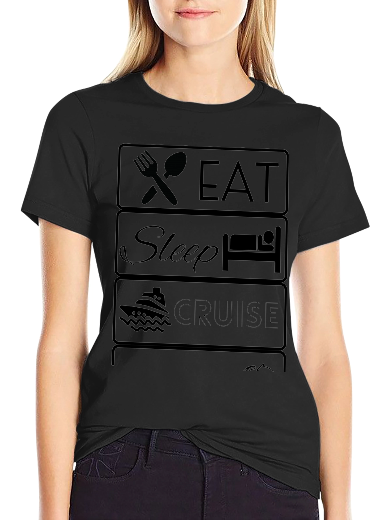 Eat Sleep Cruise Graphic Tee - Vacation Ready T-Shirt