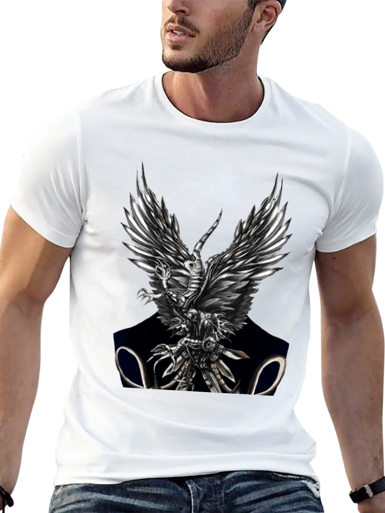Eagle Warrior Graphic Print T-Shirt