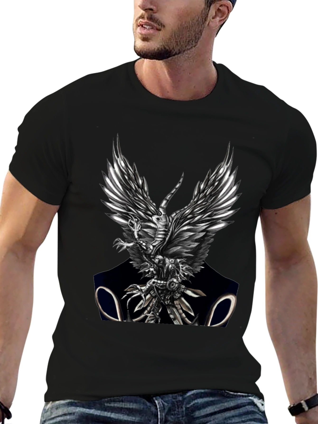 Eagle Warrior Graphic Print T-Shirt