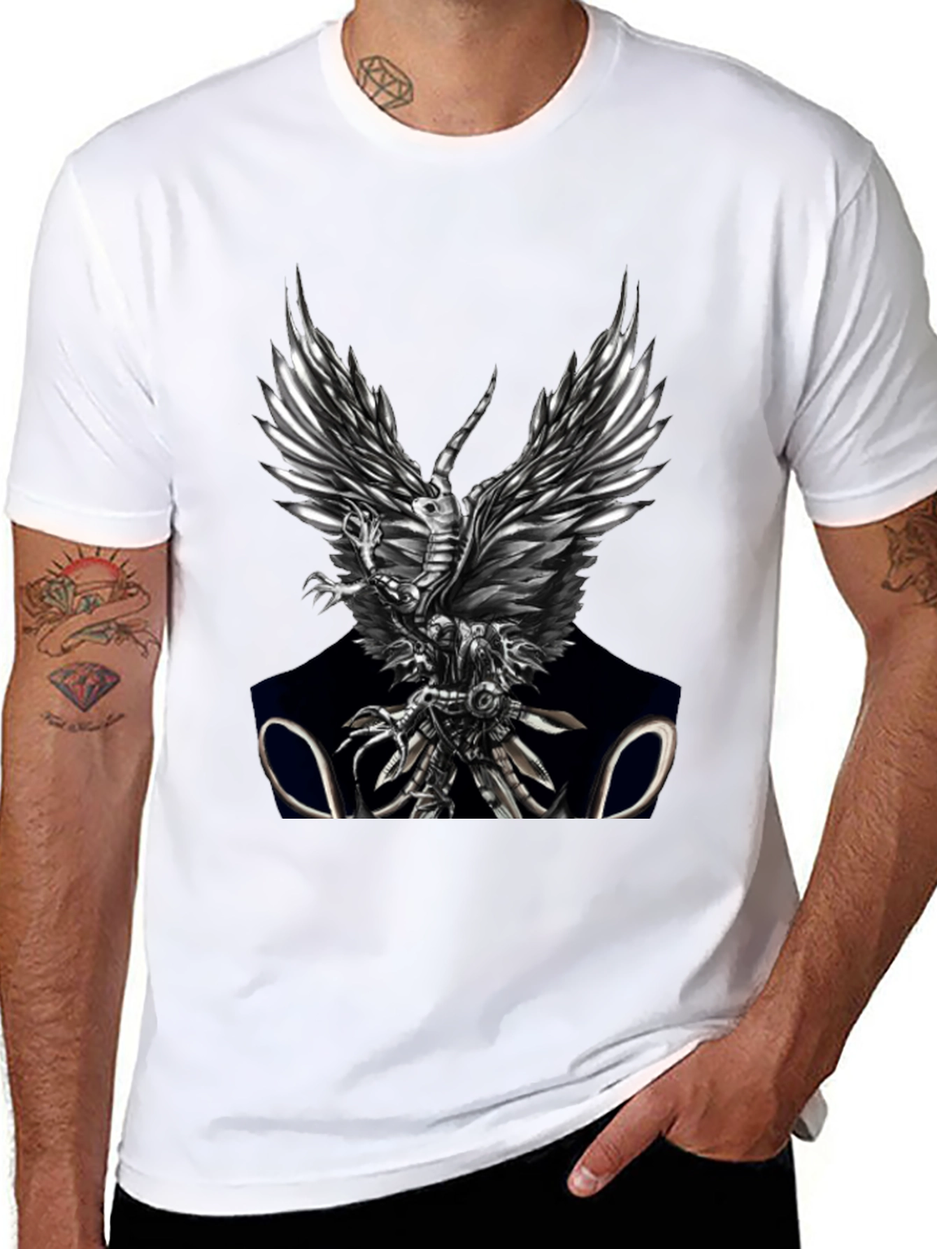 Eagle Warrior Graphic Print T-Shirt