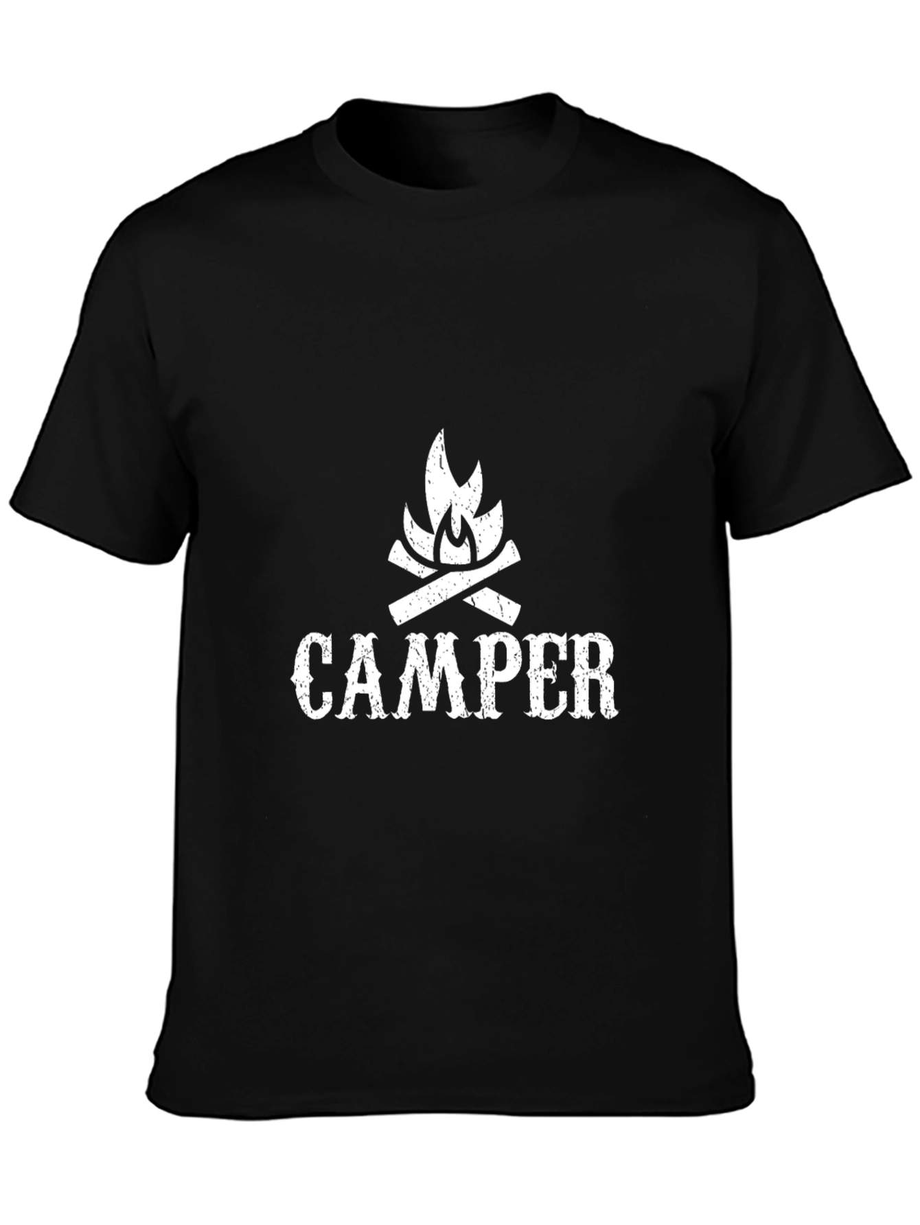 Camper Graphic T-Shirt - Mens Black Crew Neck Tee