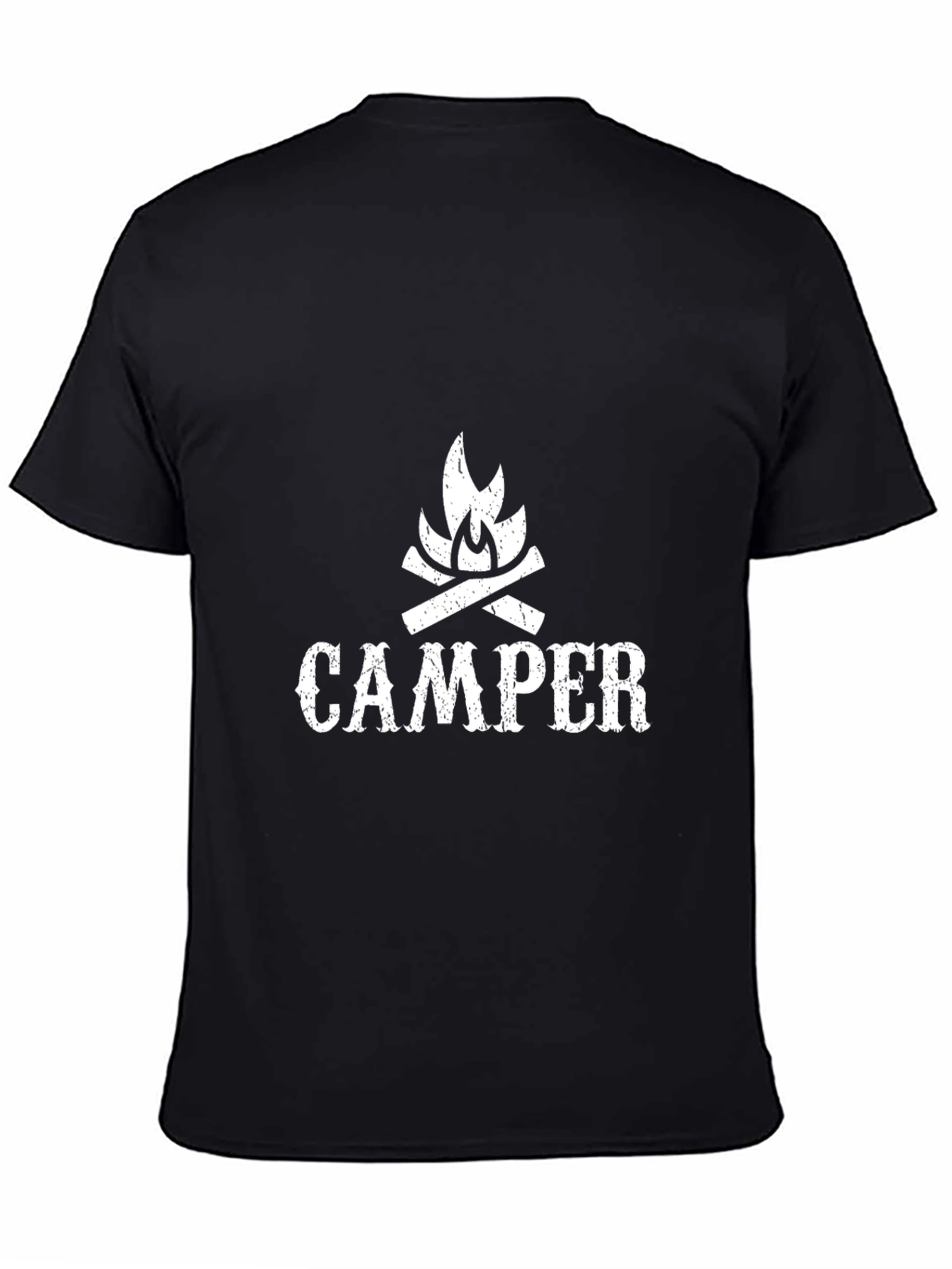 Camper Graphic T-Shirt - Mens Black Crew Neck Tee