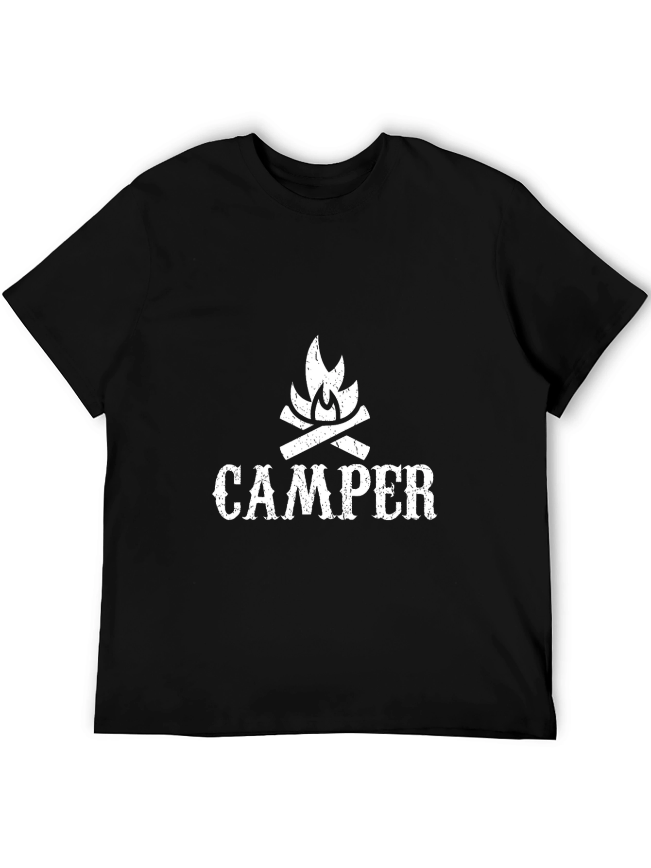 Camper Graphic T-Shirt - Mens Black Crew Neck Tee