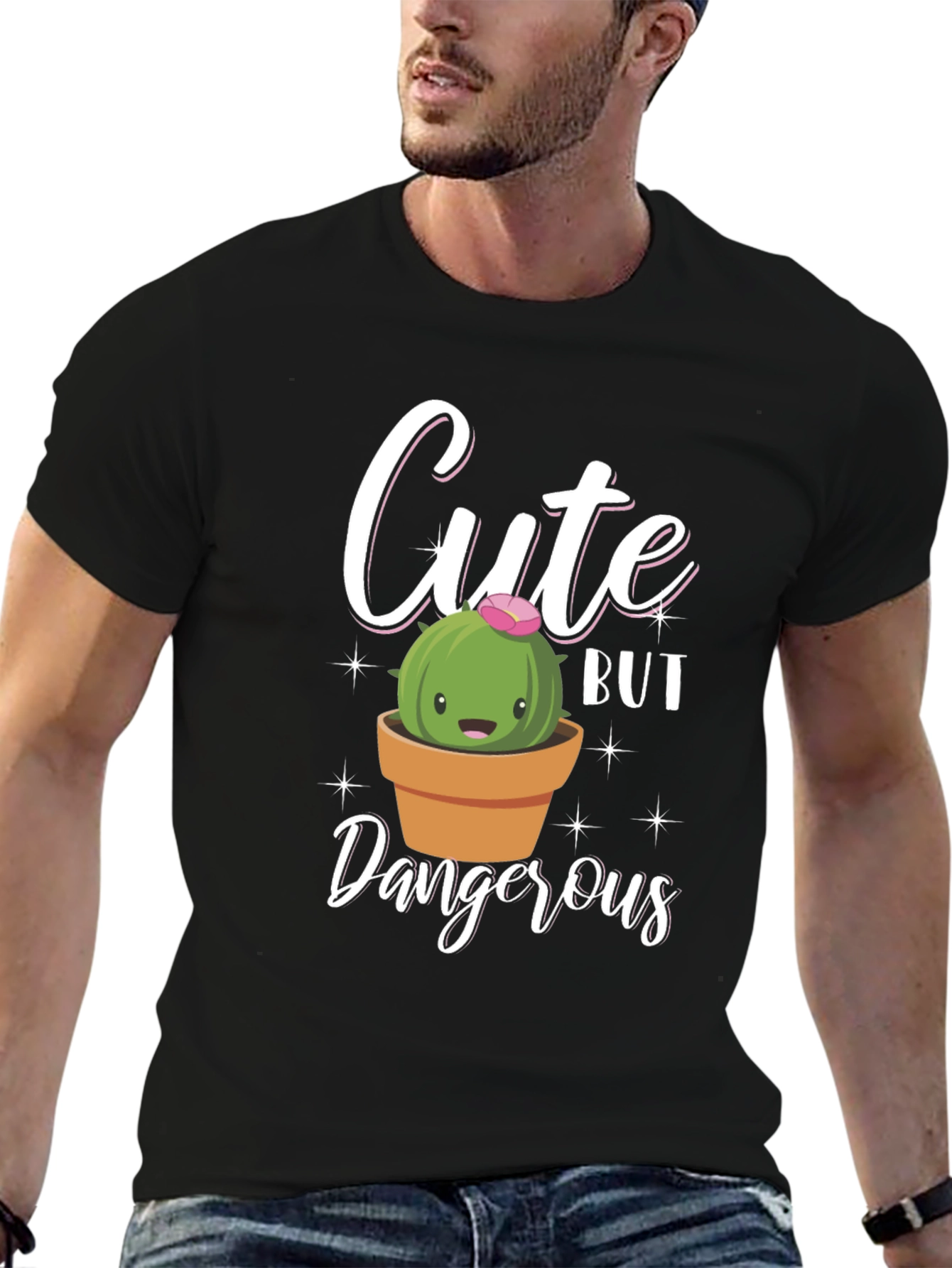 Cute But Dangerous Cactus Graphic T-Shirt