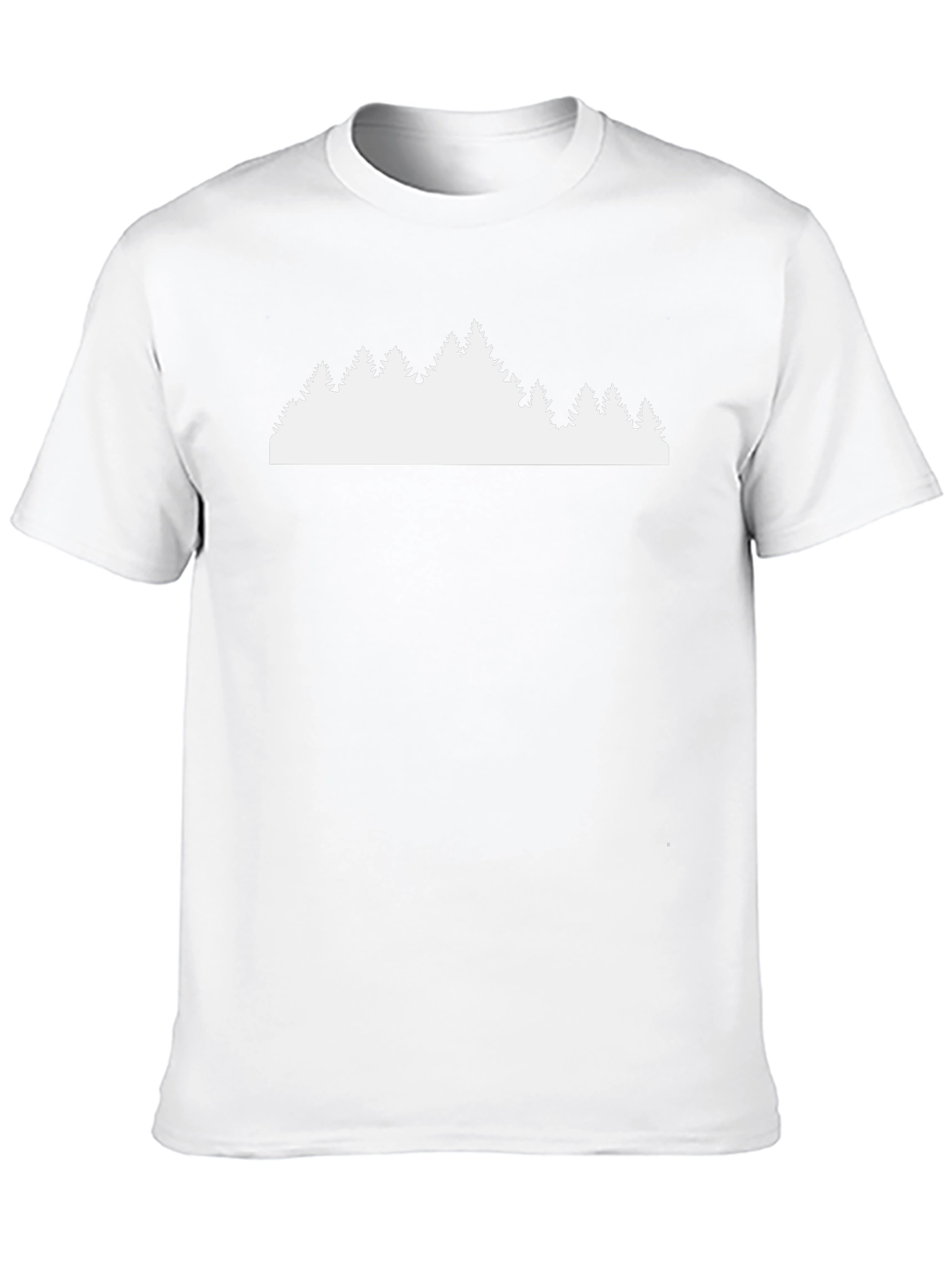 Black T-Shirt with Forest Silhouette Design