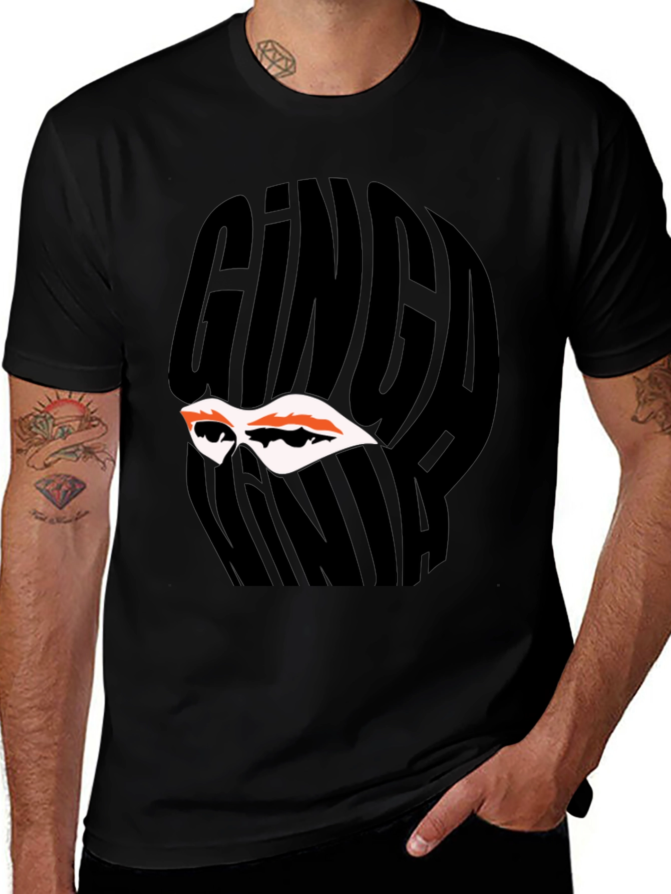 Ginga Ninja Graphic Tee - Black Cotton T-Shirt