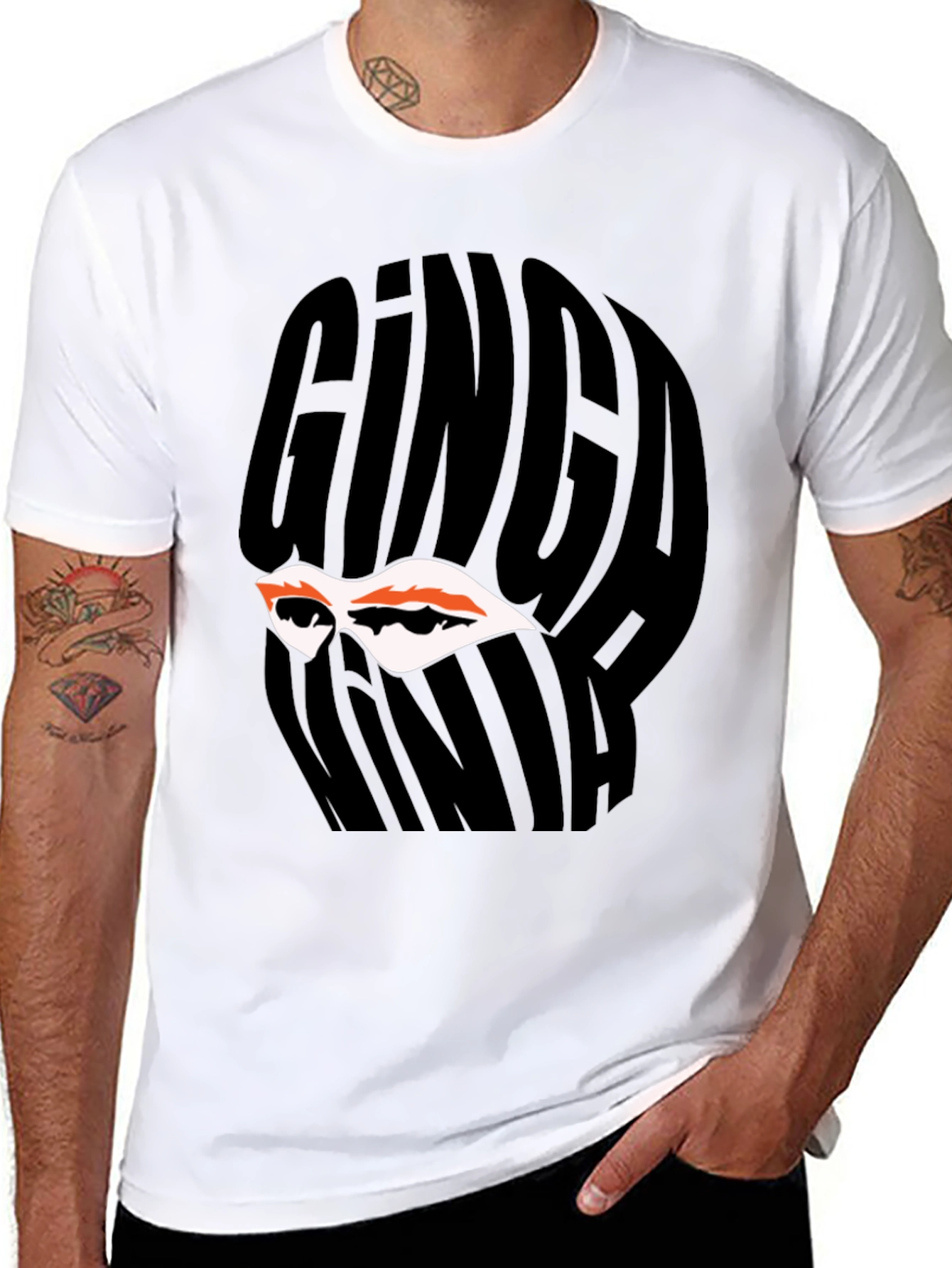 Ginga Ninja Graphic Tee - Black Cotton T-Shirt