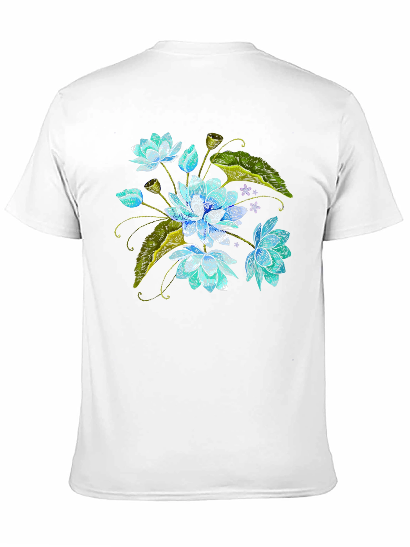 Lotus Flower Embroidered Graphic Tee