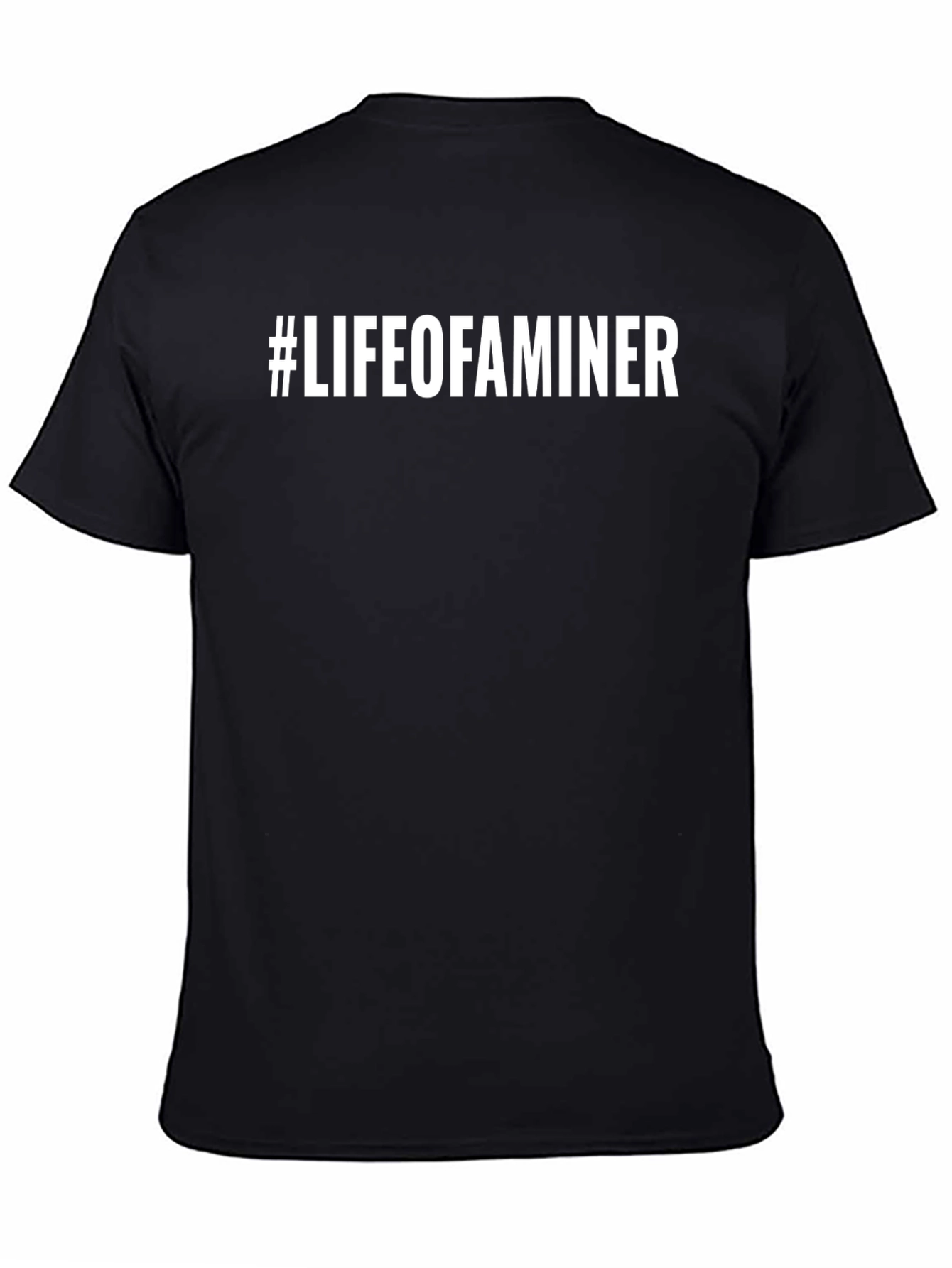 #Lifeofaminer Black T-Shirt Crew Neck Casual Style