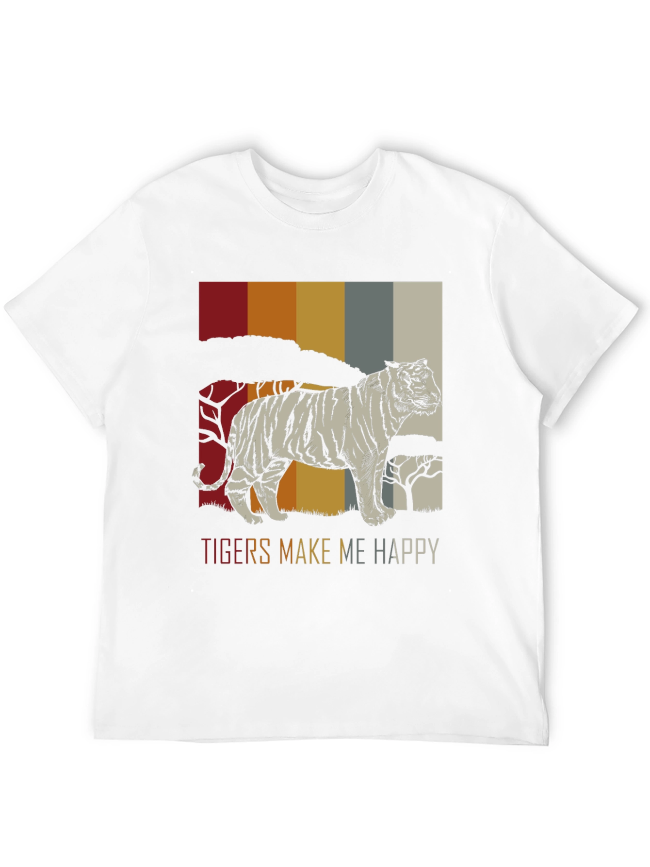 Tigers Make Me Happy Graphic Tee - Retro Style