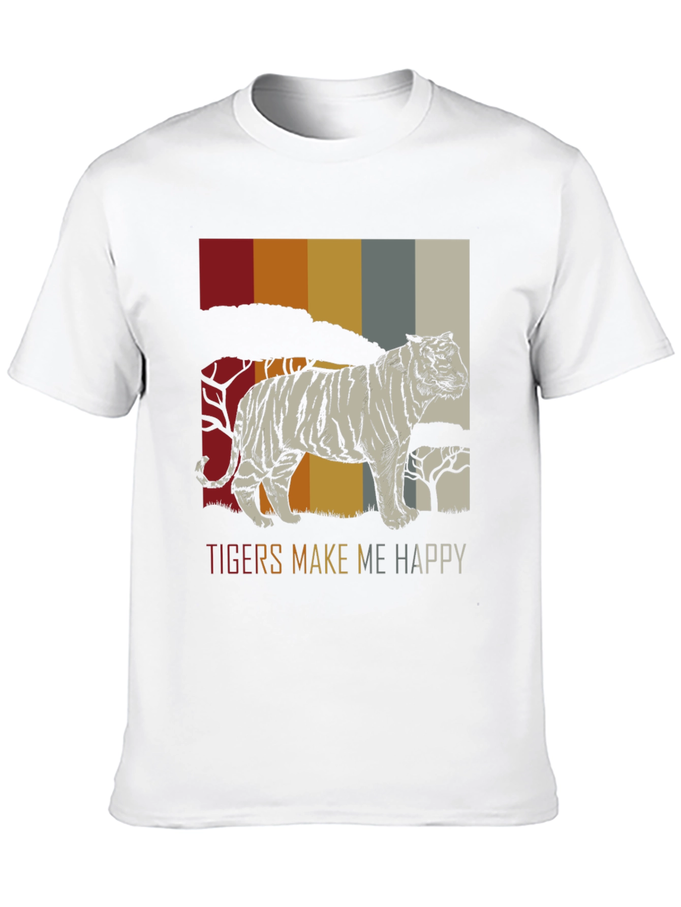 Tigers Make Me Happy Graphic Tee - Retro Style