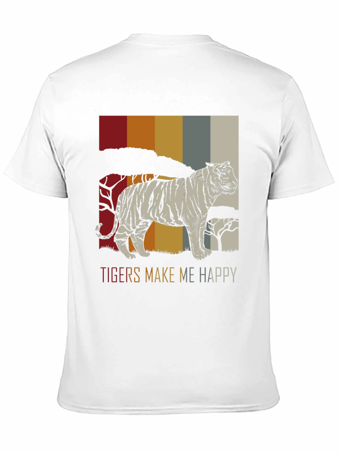 Tigers Make Me Happy Graphic Tee - Retro Style