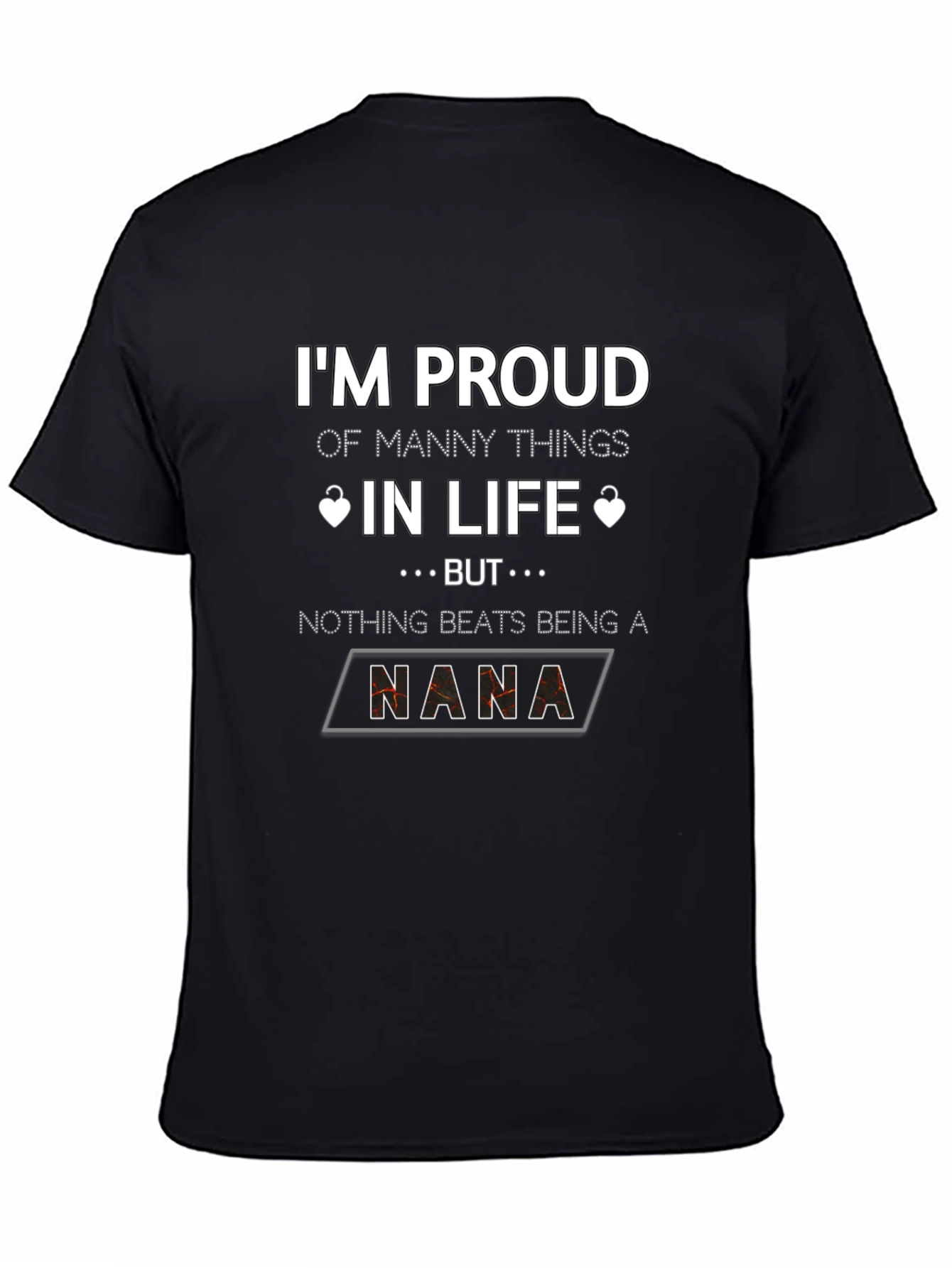 Proud Nana T-Shirt - Black Graphic Tee