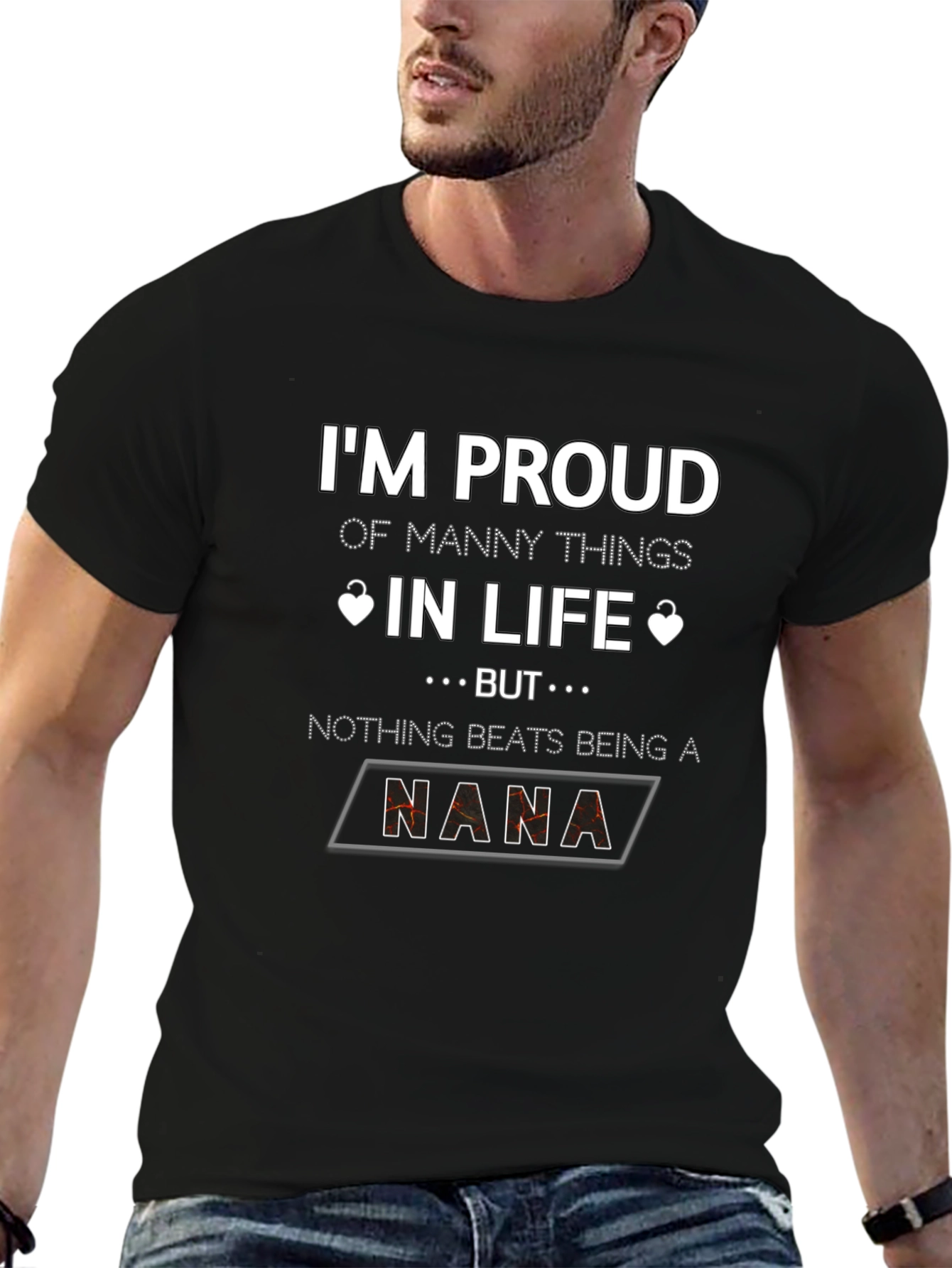 Proud Nana T-Shirt - Black Graphic Tee