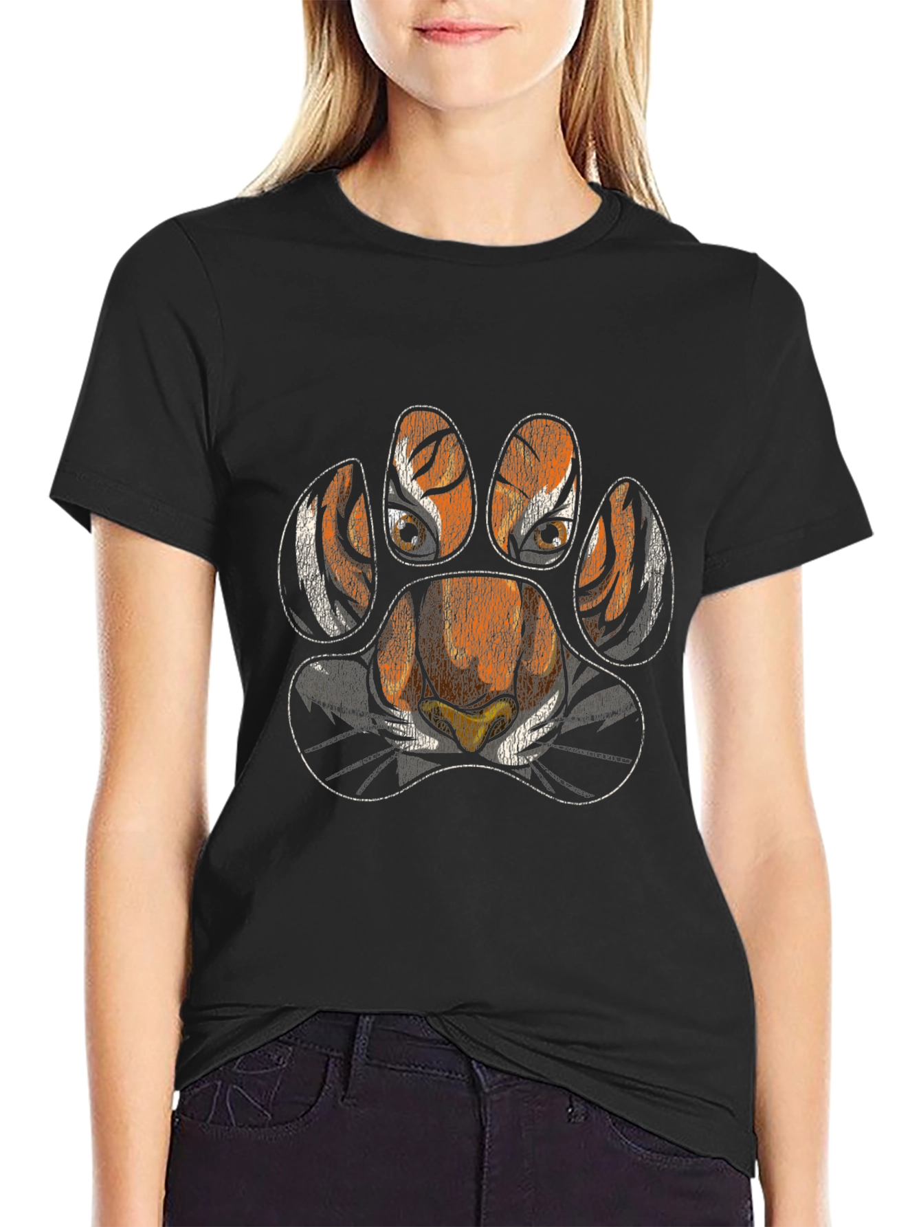 Tiger Paw Print T-Shirt - Animal Lover Tee
