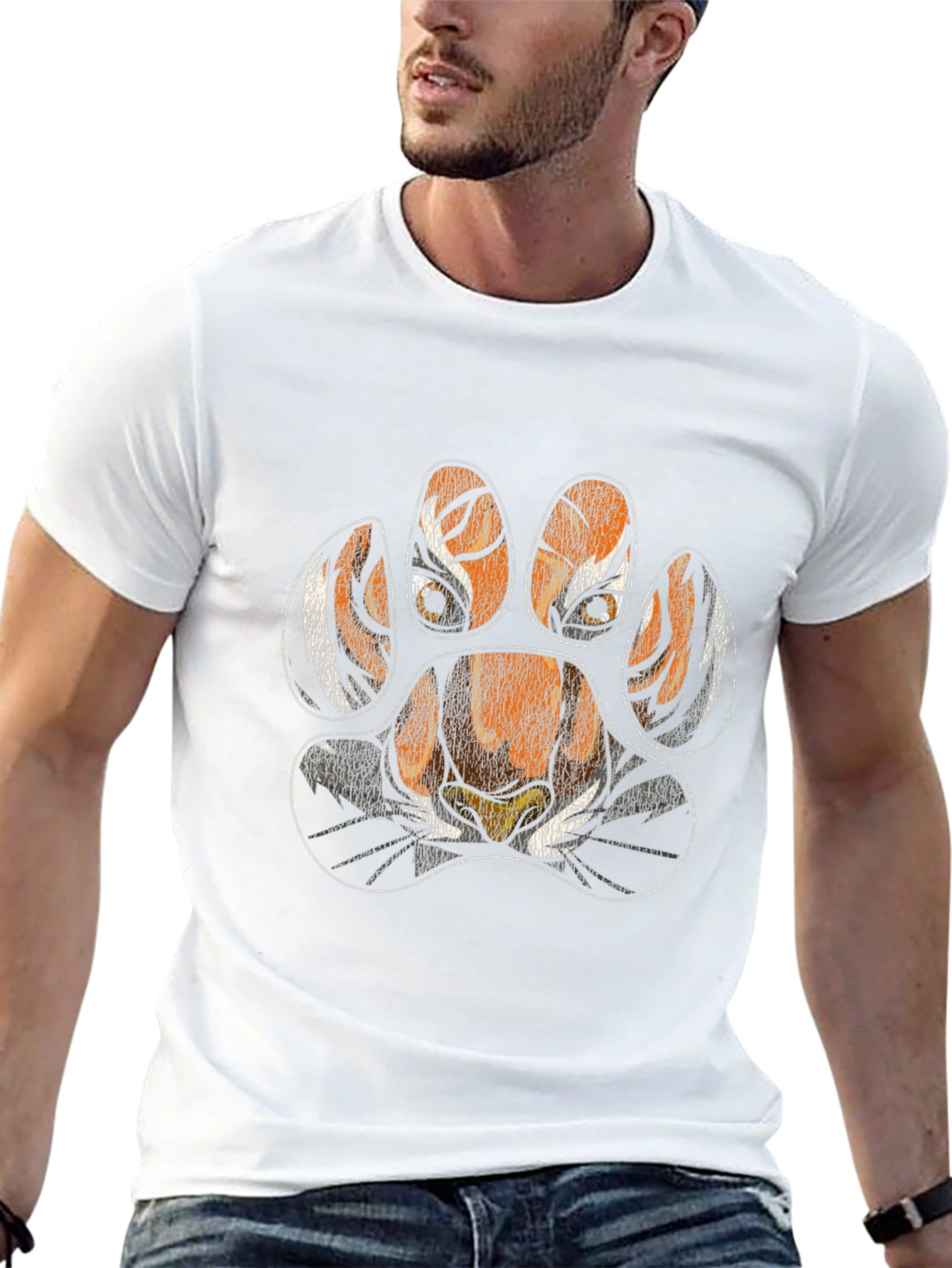 Tiger Paw Print T-Shirt - Animal Lover Tee