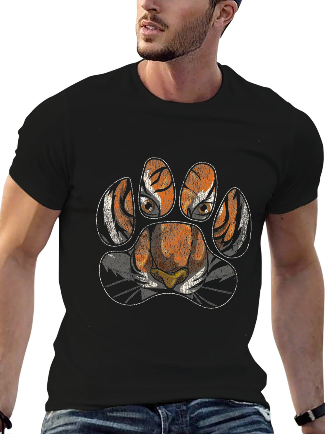 Tiger Paw Print T-Shirt - Animal Lover Tee