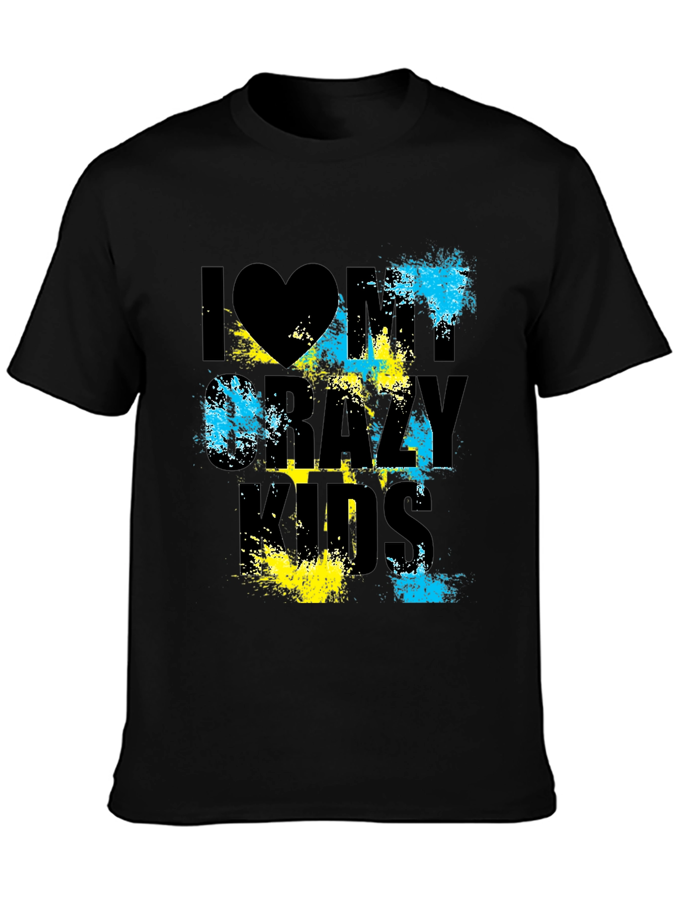 I Love My Crazy Kids Graphic T-Shirt - Black