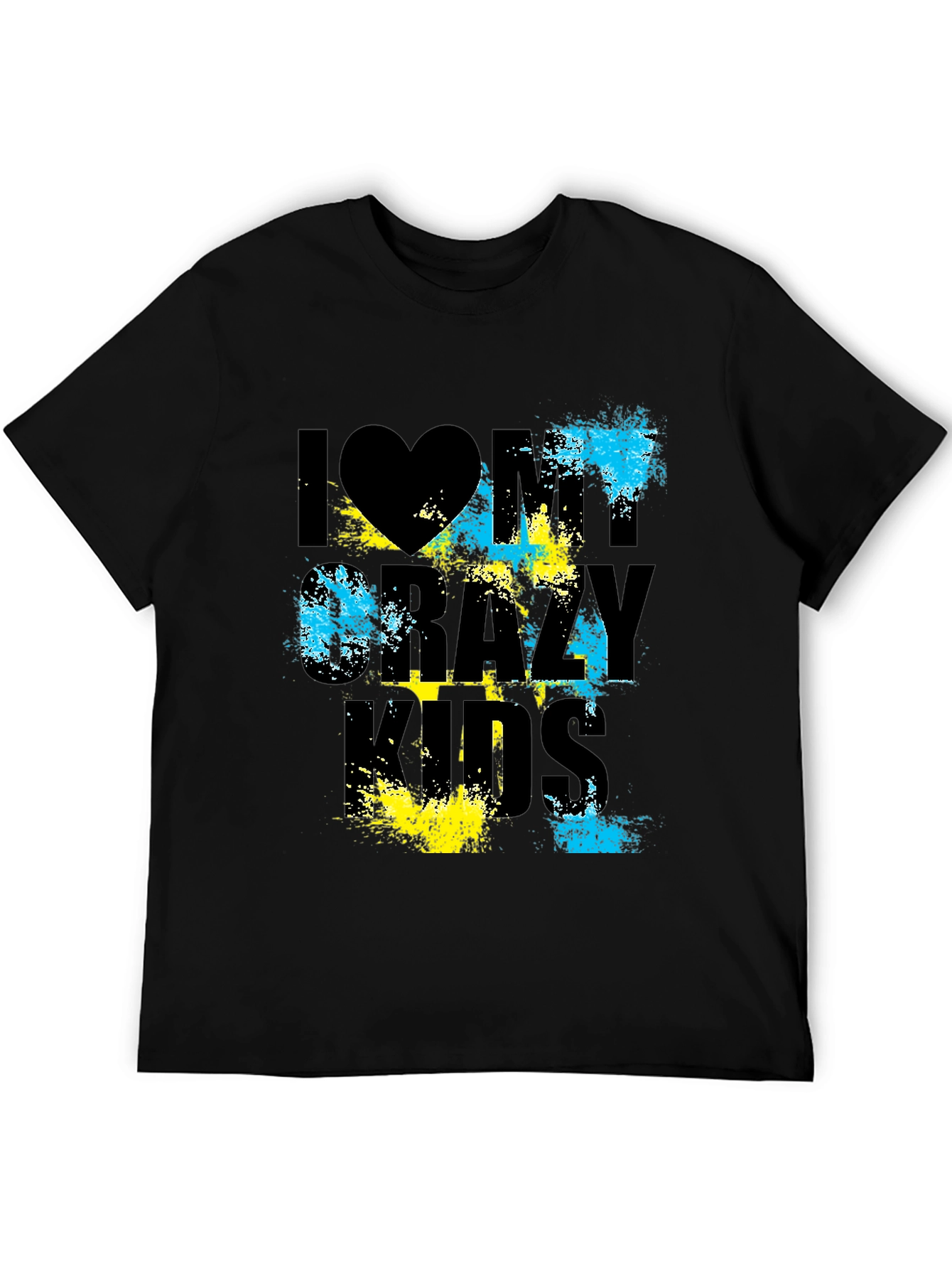 I Love My Crazy Kids Graphic T-Shirt - Black