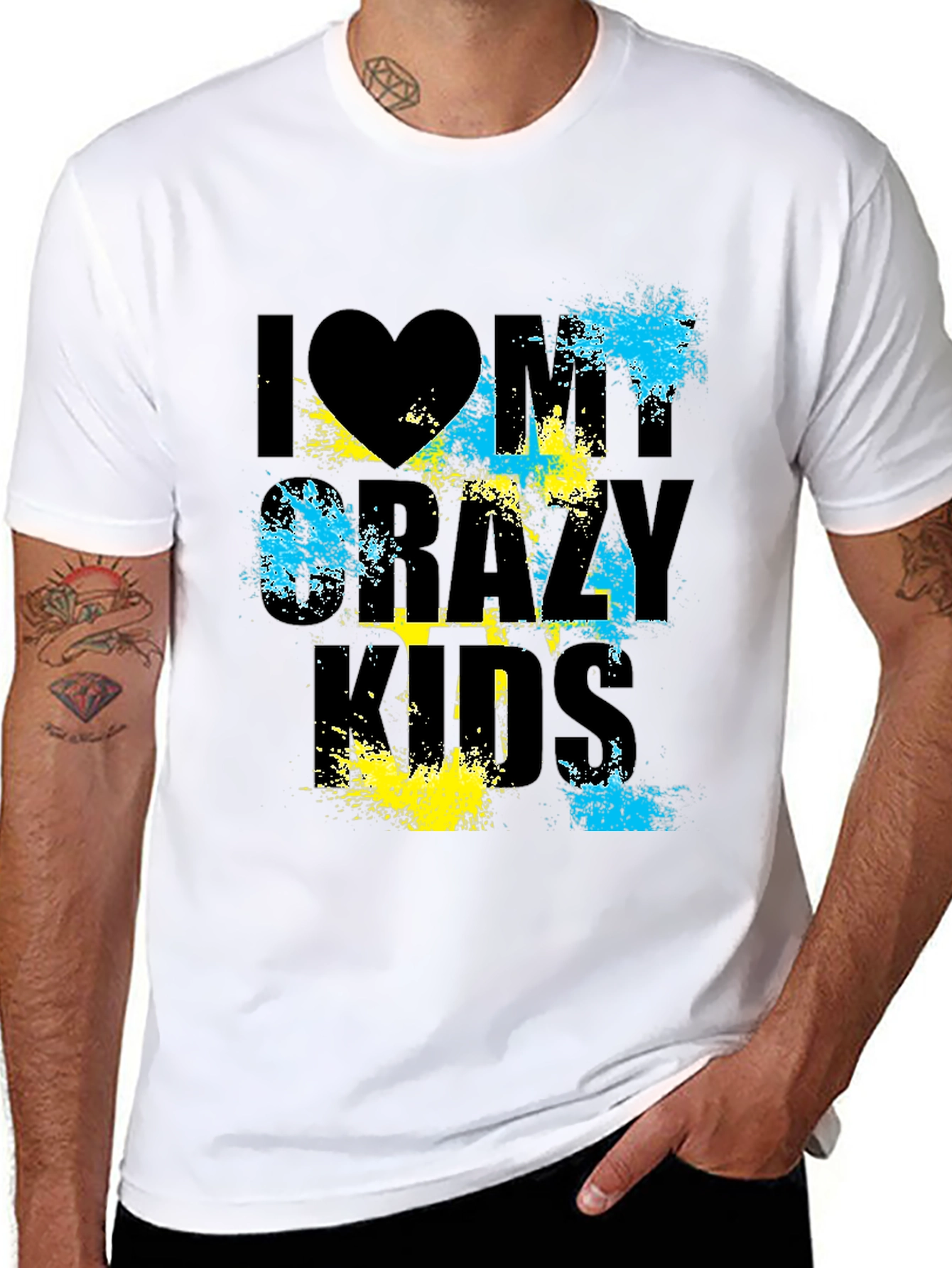 I Love My Crazy Kids Graphic T-Shirt - Black