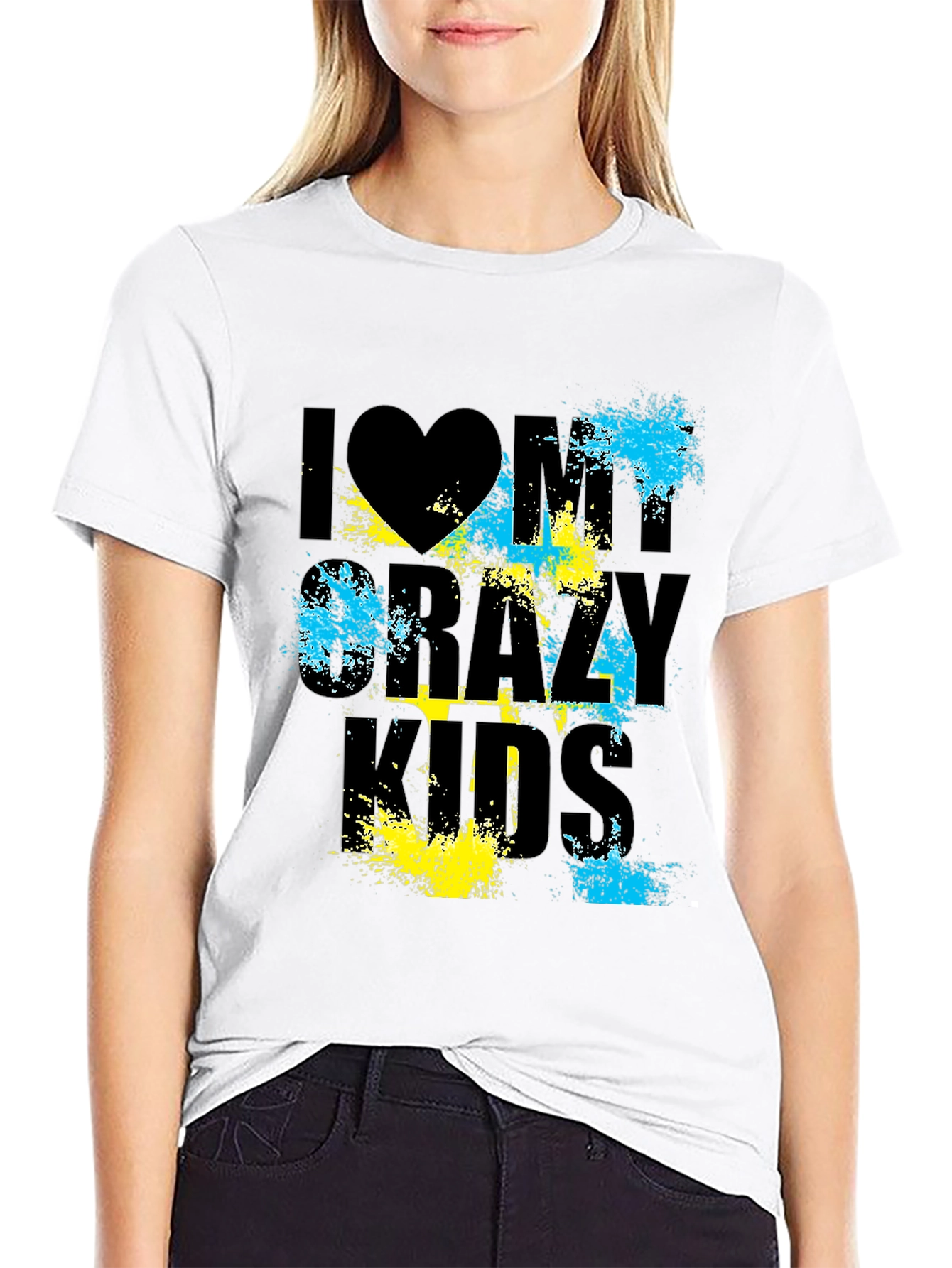 I Love My Crazy Kids Graphic T-Shirt - Black